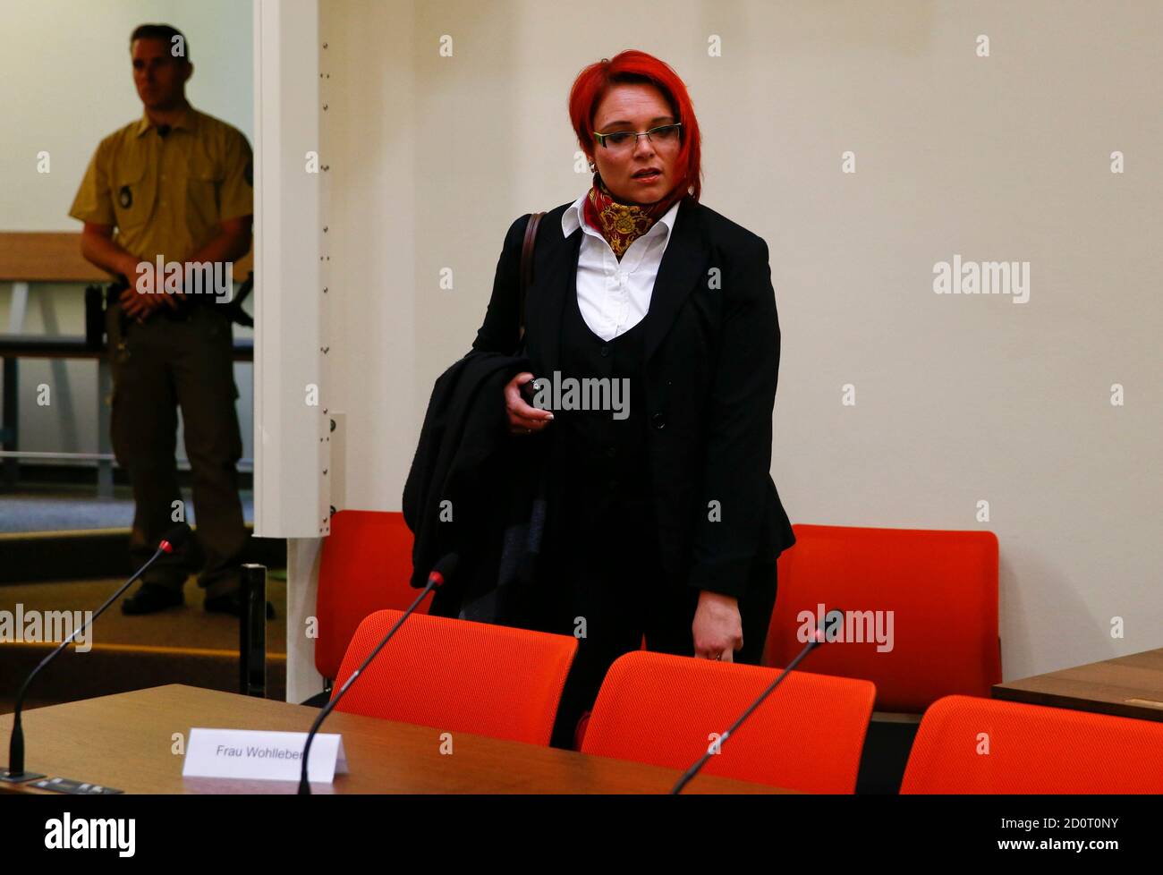 Nicole Schneiders, lawyer of Ralf Wohlleben, stands in the courthouse  before the start of the trial in Munich May 6, 2013. The surviving member  of NSU blamed for a series of racist