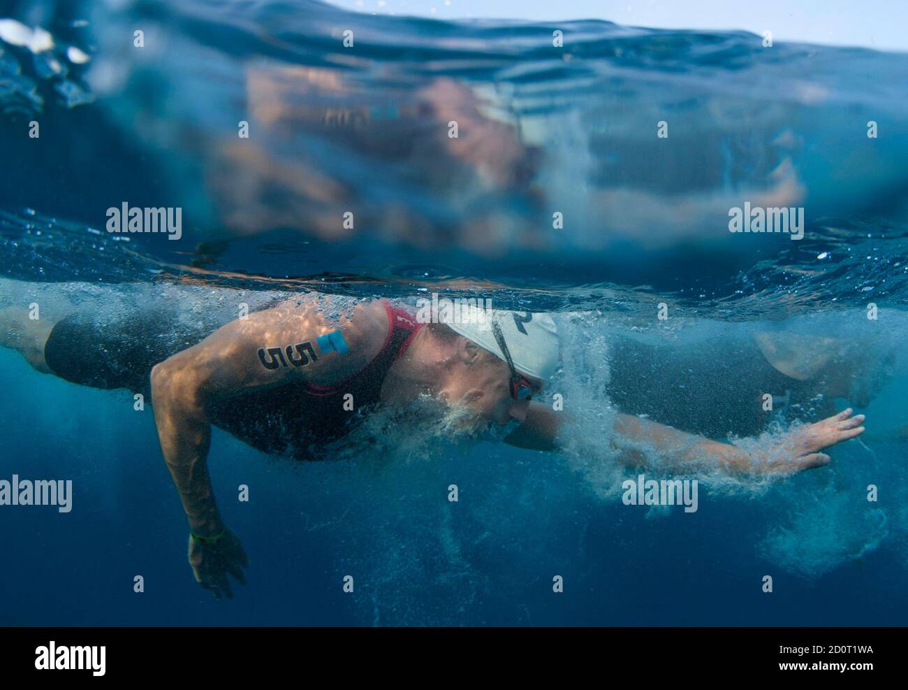 Professional Male Triathlete James Cunnama Of South Africa Swims To The Transition Area During The 2 4 Miles 3 86 Km Swim Portion Of The Ironman World Championship In Kailua Kona Hawaii October 12 2013