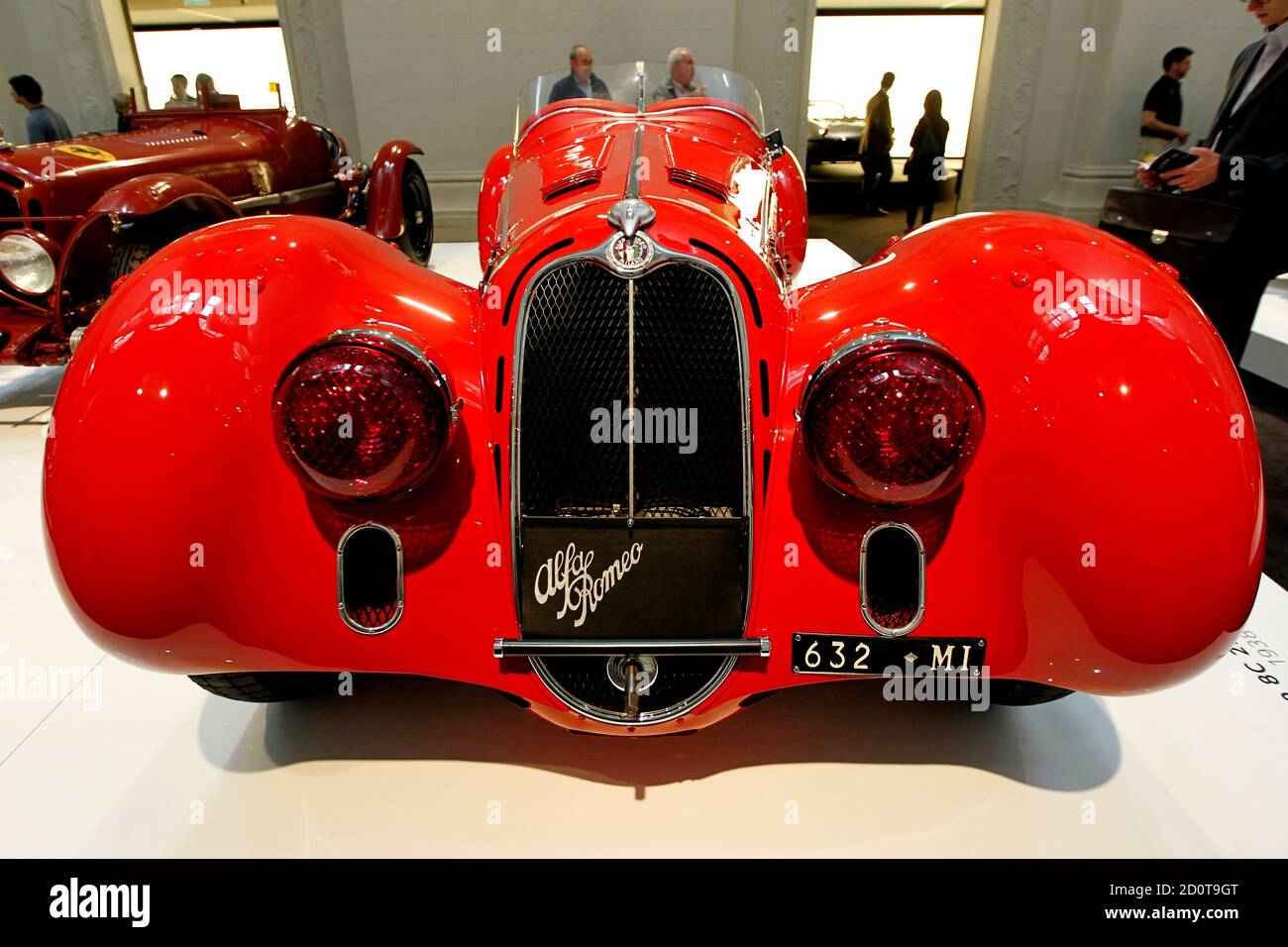 An Alfa Romeo 8C 2900 Mille Miglia 1938 vintage sport car is seen during  the press day of the exhibition 'The Art of the Automobile, Masterpieces  from the Ralph Lauren Collection' at