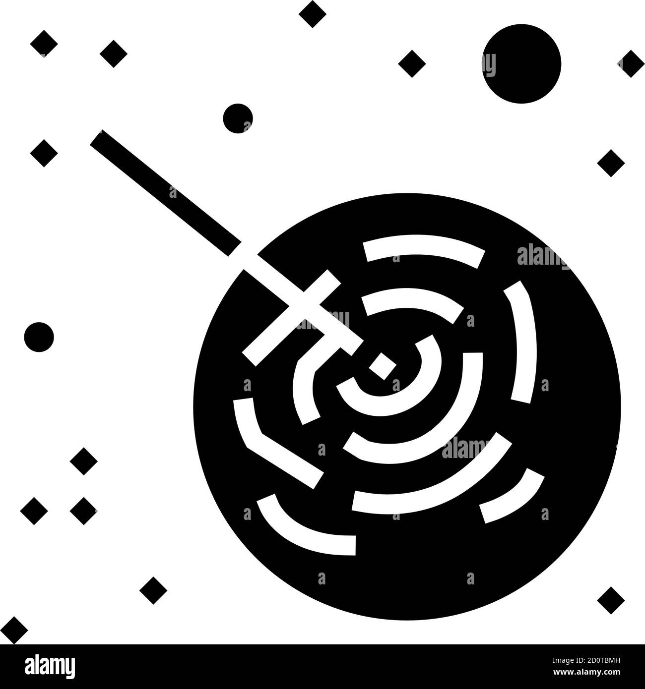 asteroid falling on planet glyph icon vector illustration Stock Vector ...