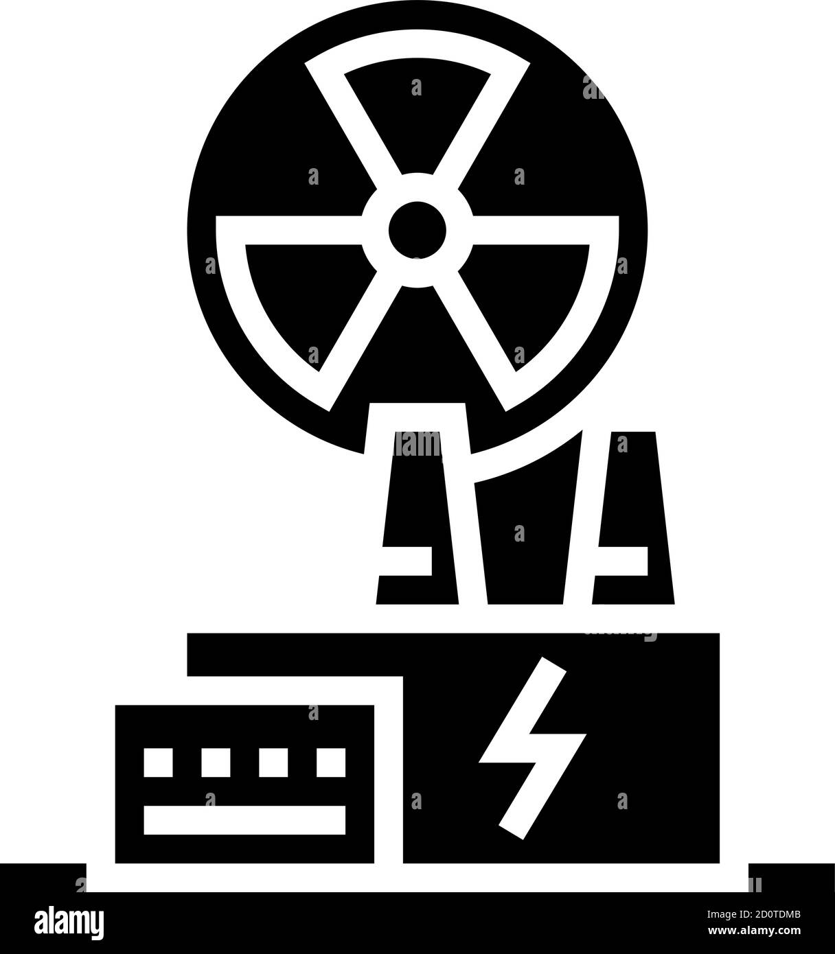 nuclear plant glyph icon vector black illustration Stock Vector Image ...