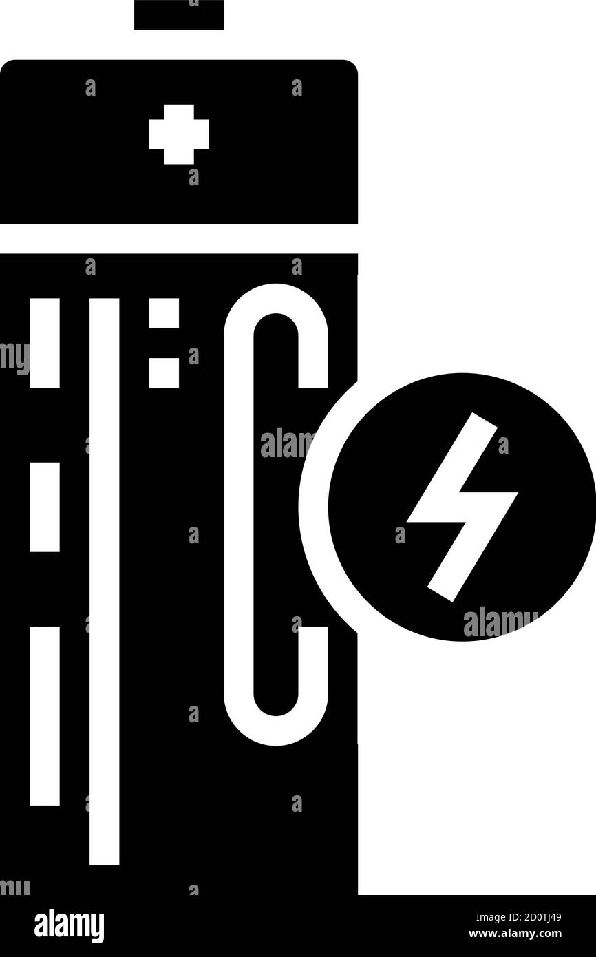 compact battery glyph icon vector black illustration Stock Vector Image ...