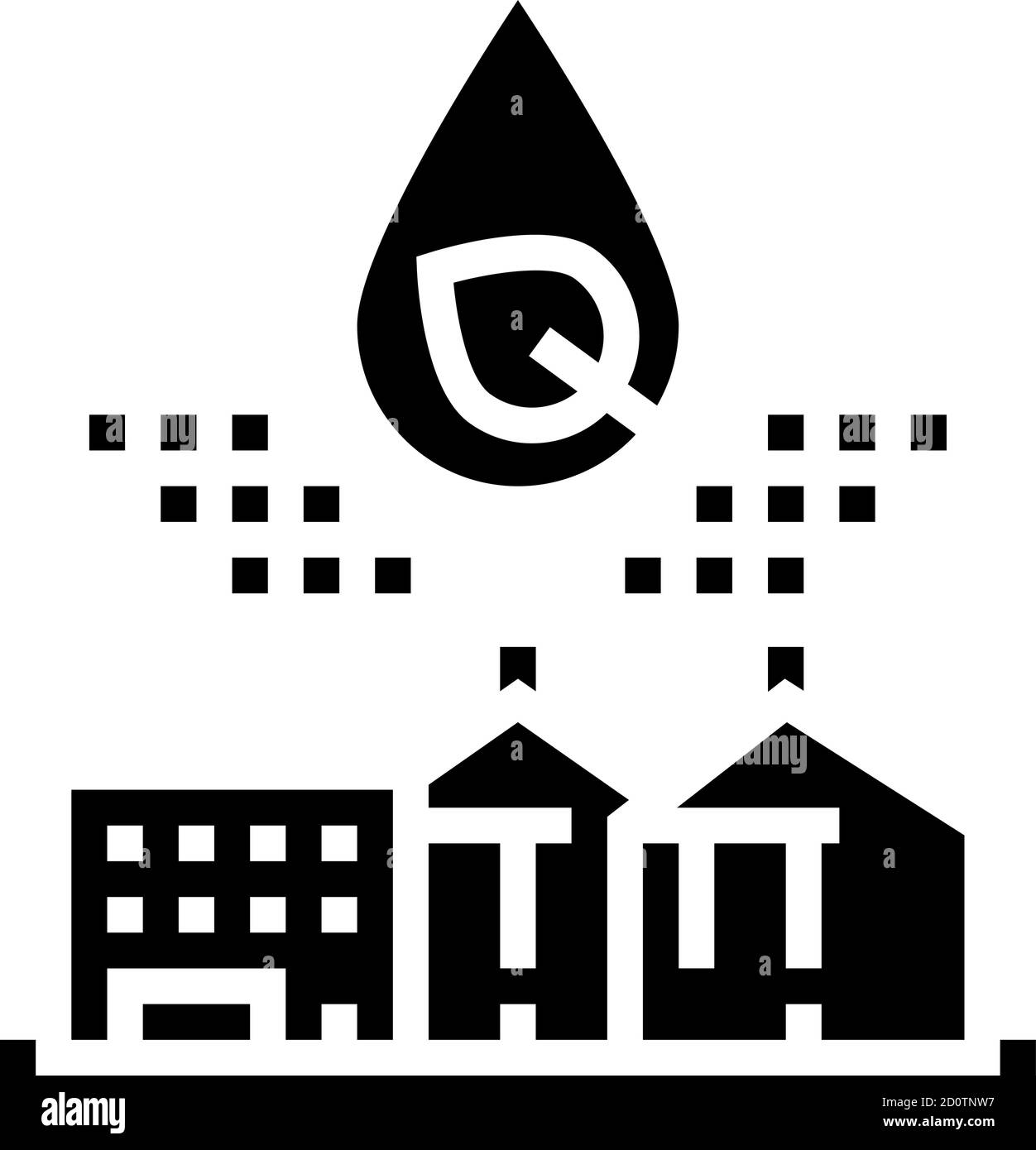 city ecological water glyph icon vector illustration Stock Vector Image ...