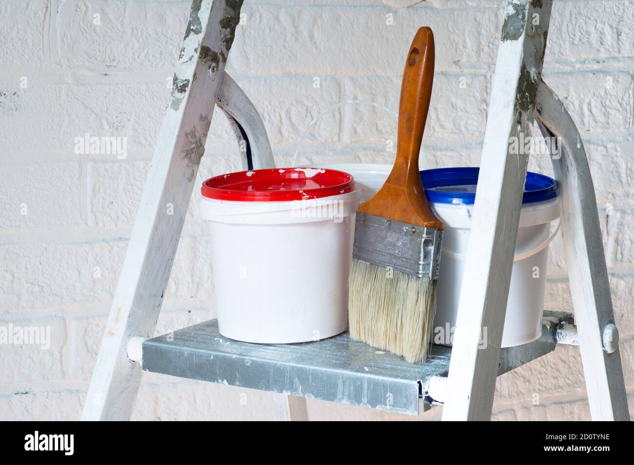 Paint Buckets and Paintbrush