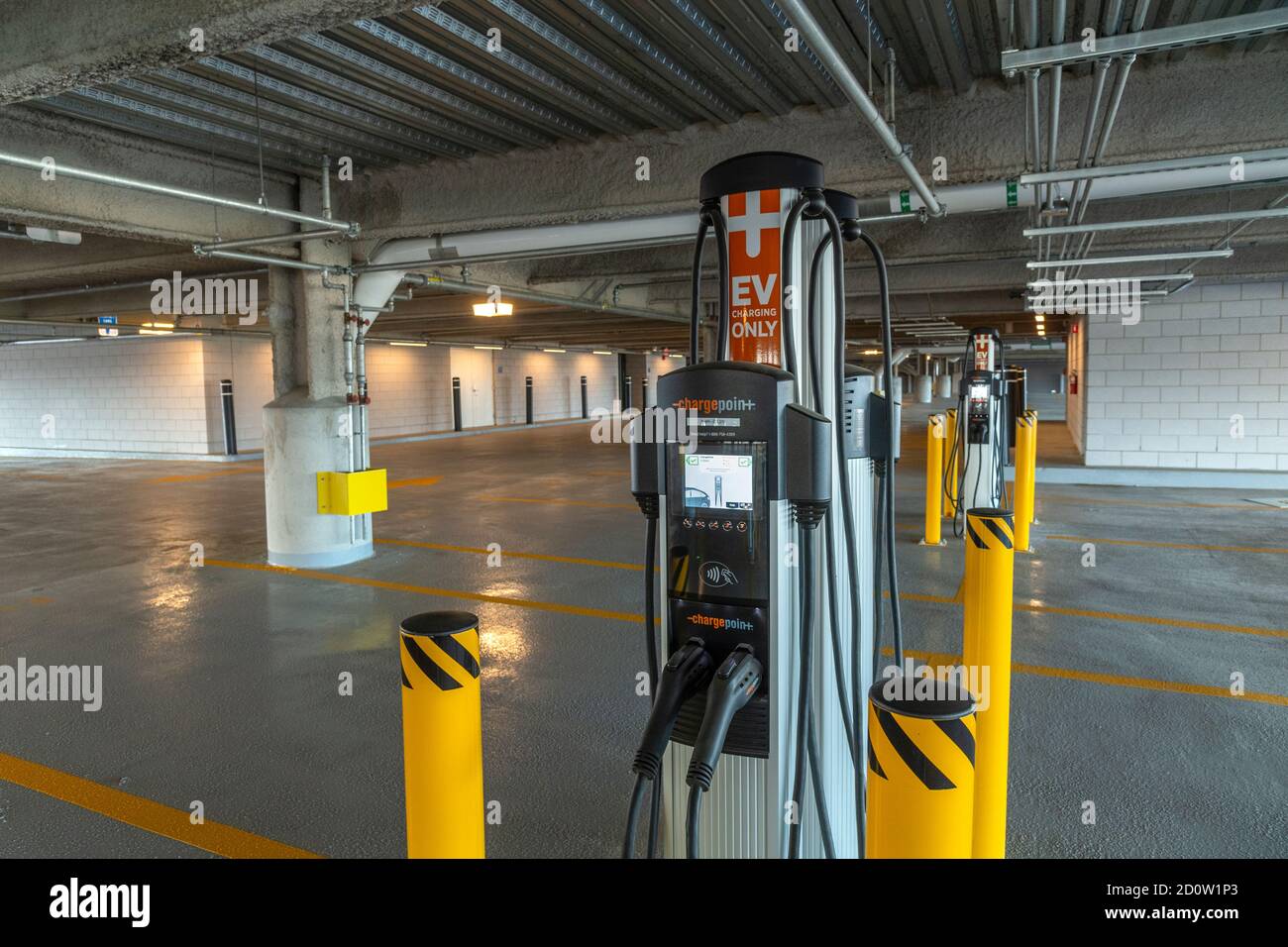 Electric Car Parking Garage High Resolution Stock Photography and