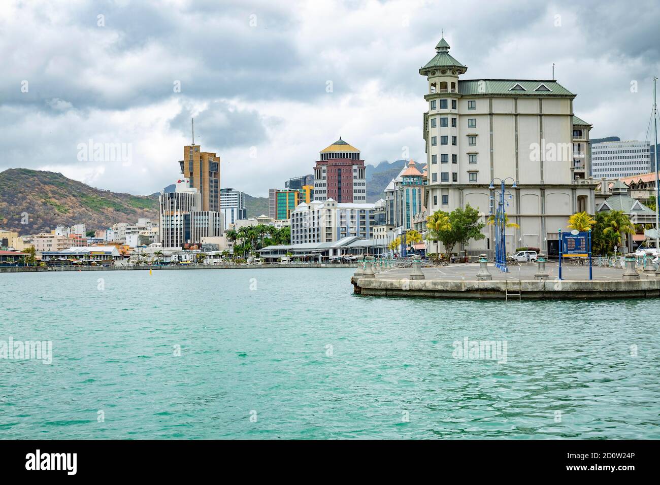 View of the town of coastal city of Portlouis, Mauritius, Africa Stock Photo