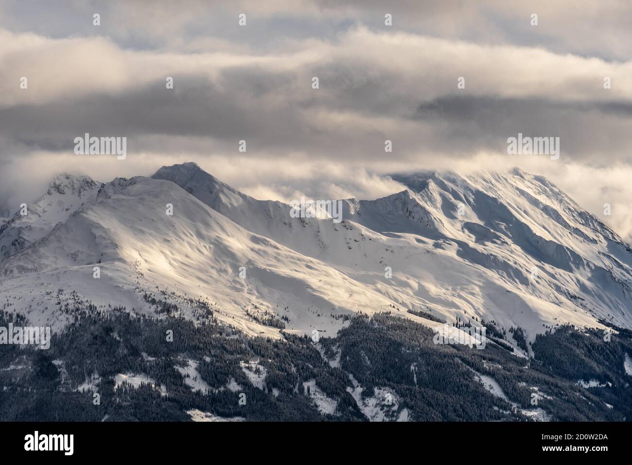Snowy mountains near Mittersill, Province of Salzburg, Austria, Europe Stock Photo