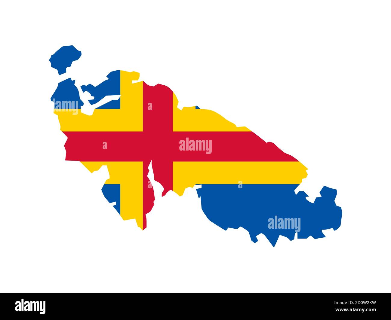 Flag in form form of the geographical country, Åland Islands, Northern ...