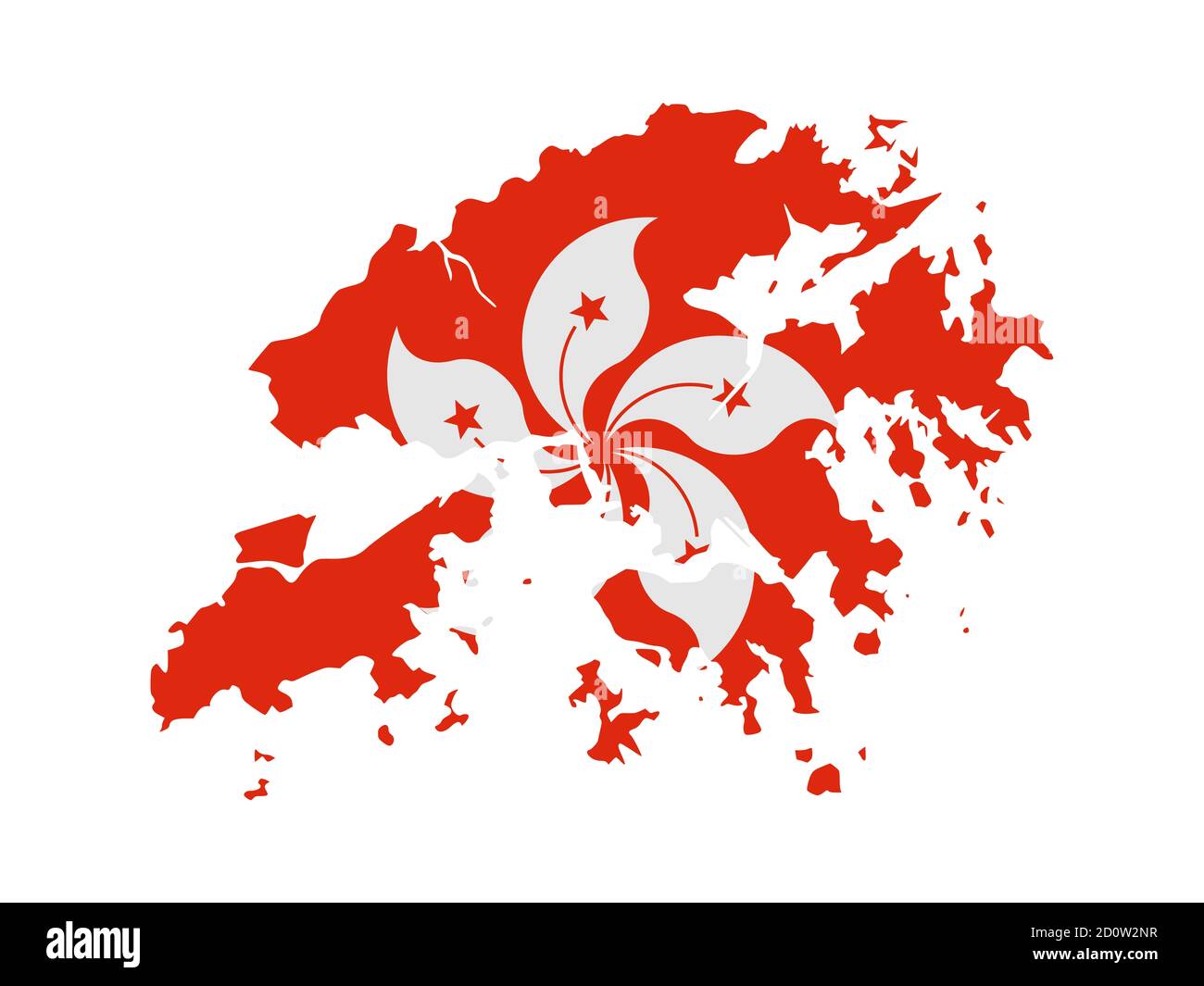 Flag in form form of the geographical country, Hong Kong, Eastern Asia ...