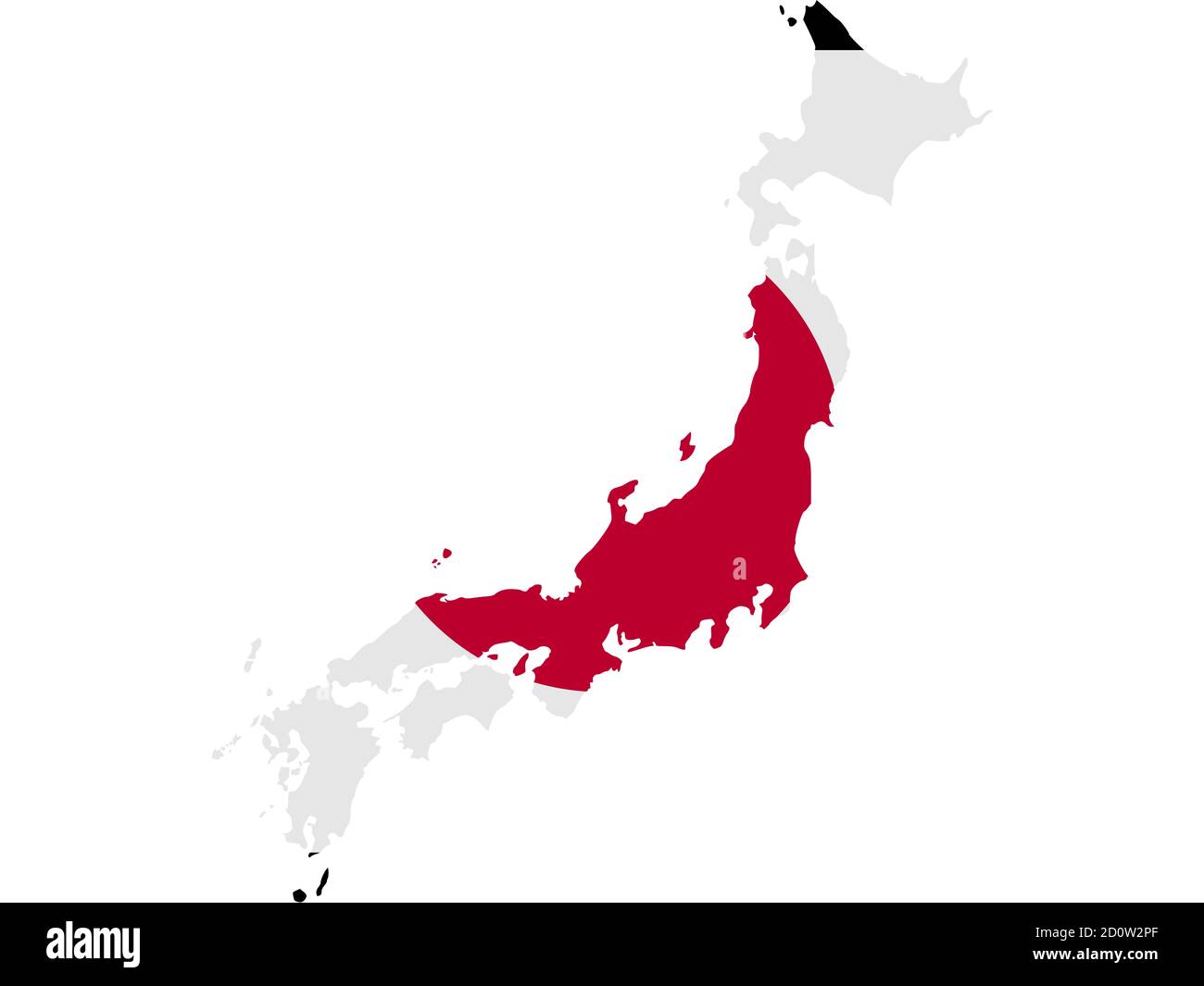 Flag in form form of the geographical country, Japan, Eastern Asia ...
