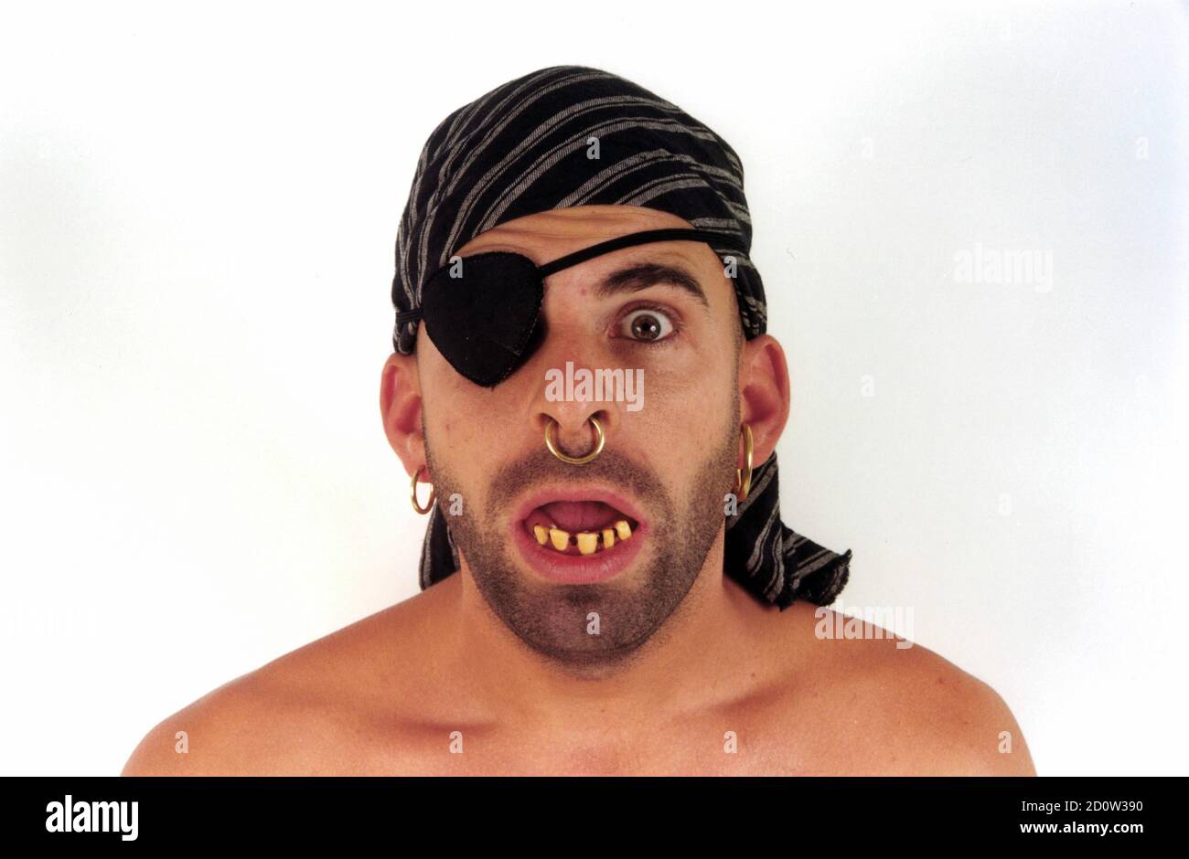 Pirate eye patch nose ring Berlin Germany Europe Stock Photo Alamy