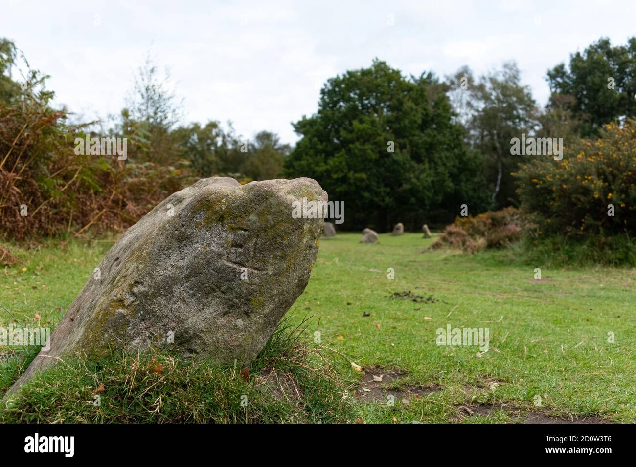 The Nine Ladies Stone Circle in the Peak District National Park, England, UK Stock Photo
