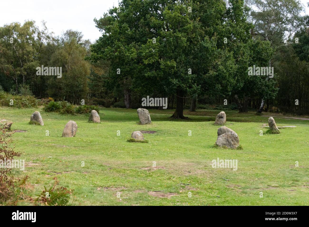 The Nine Ladies Stone Circle in the Peak District National Park, England, UK Stock Photo