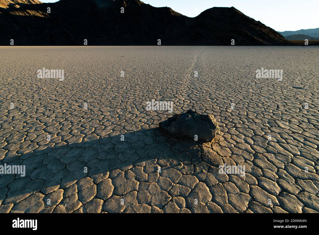 The sailing stones of Racetrack Playa. Stock Photo