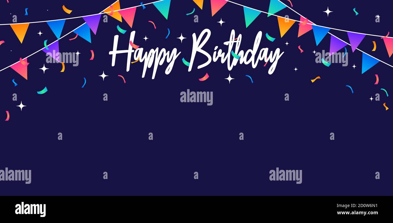 happy birthday! , birthday banner concept. birthday celebration design . vector illustration Stock Vector