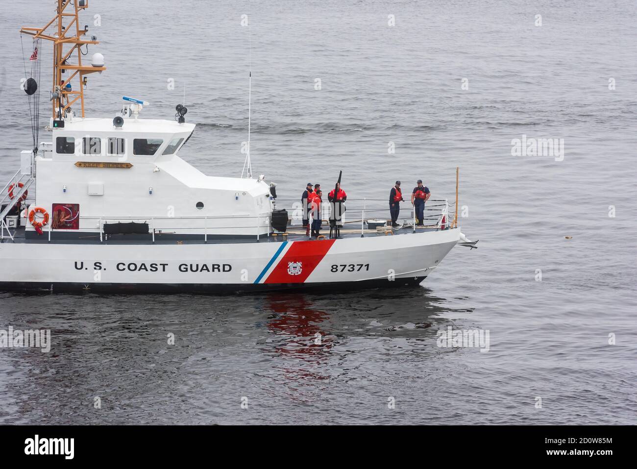 Boston, Massachusetts. 13th June, 2017. US Coast Guard boat at Sail