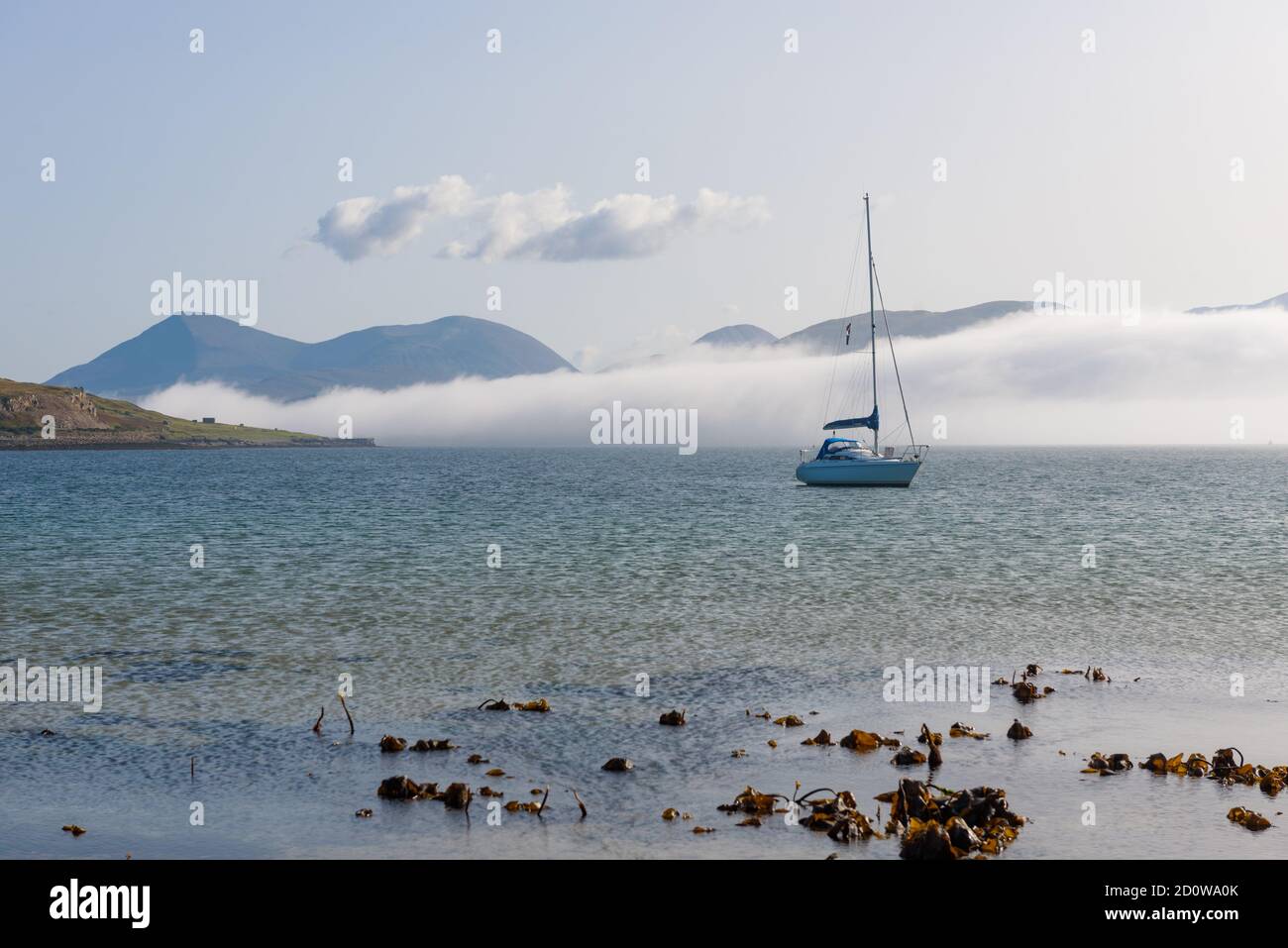 Fog bank in the Sound of Raasay seen from Churchton Bay on Raasay Stock Photo Alamy