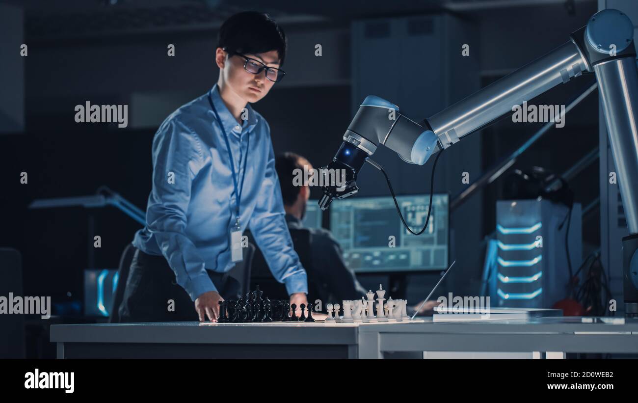 Professional Japanese Development Engineer is Testing an Artificial ...