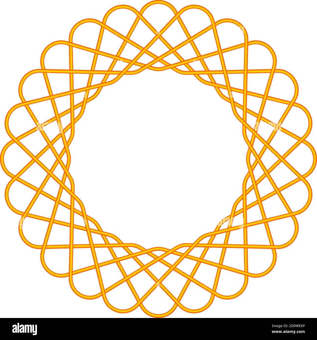 Gold abstract spirograph. Geometric decoration element, vector illustration Stock Vector