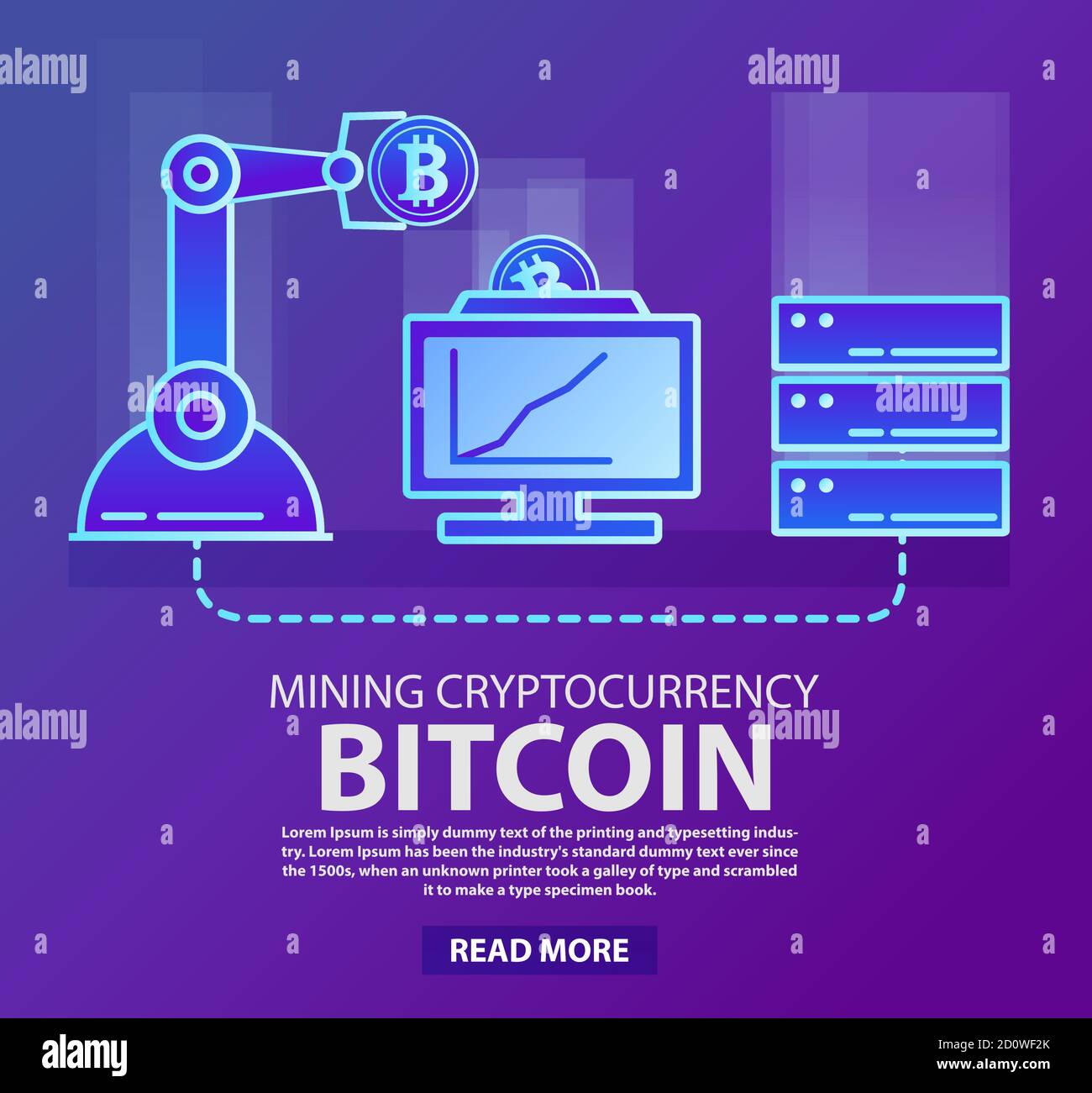 Mining farm crypto currency bitcoin. Server computer Stock Vector Image &  Art - Alamy