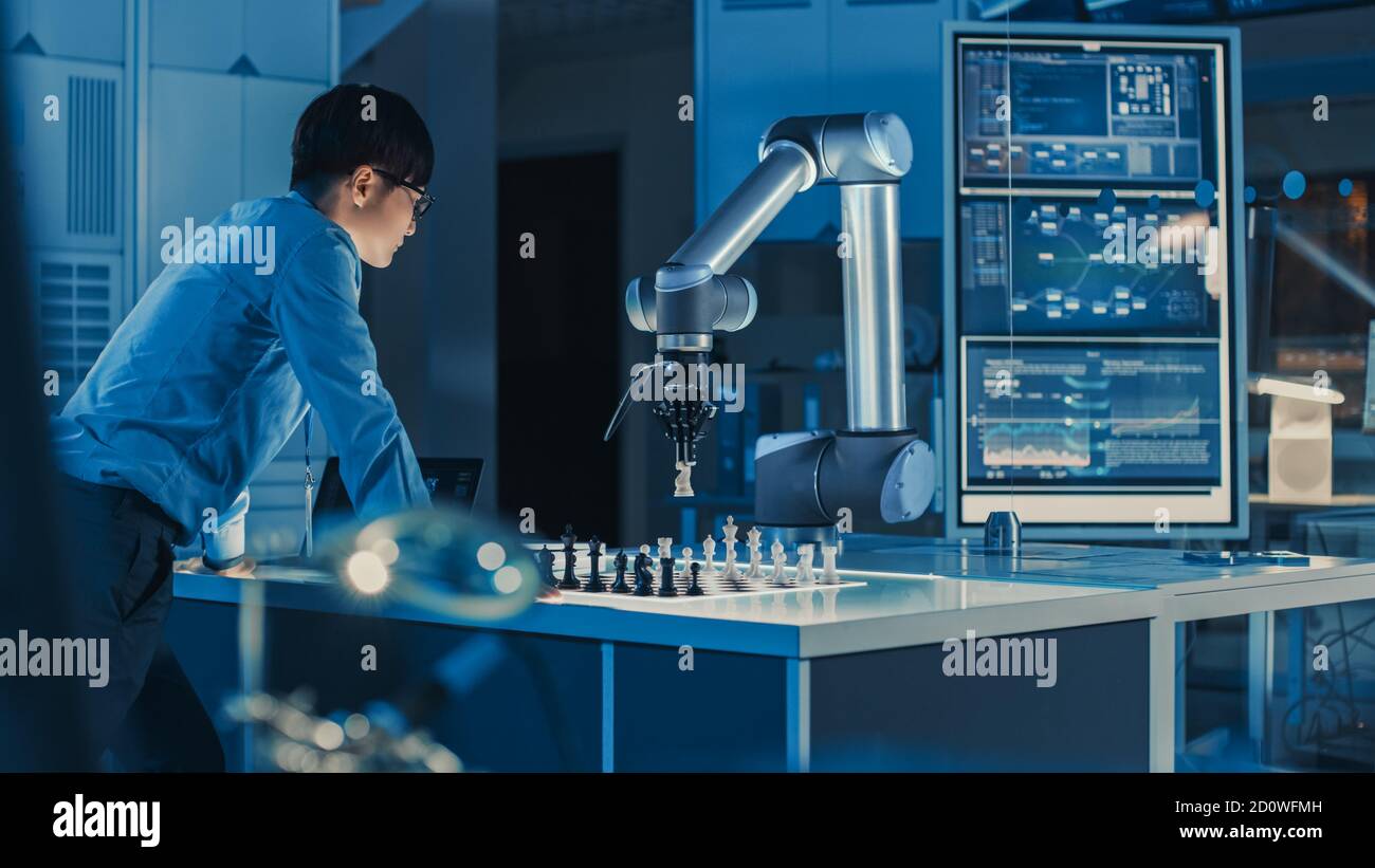 Professional Japanese Development Engineer is Testing an Artificial ...