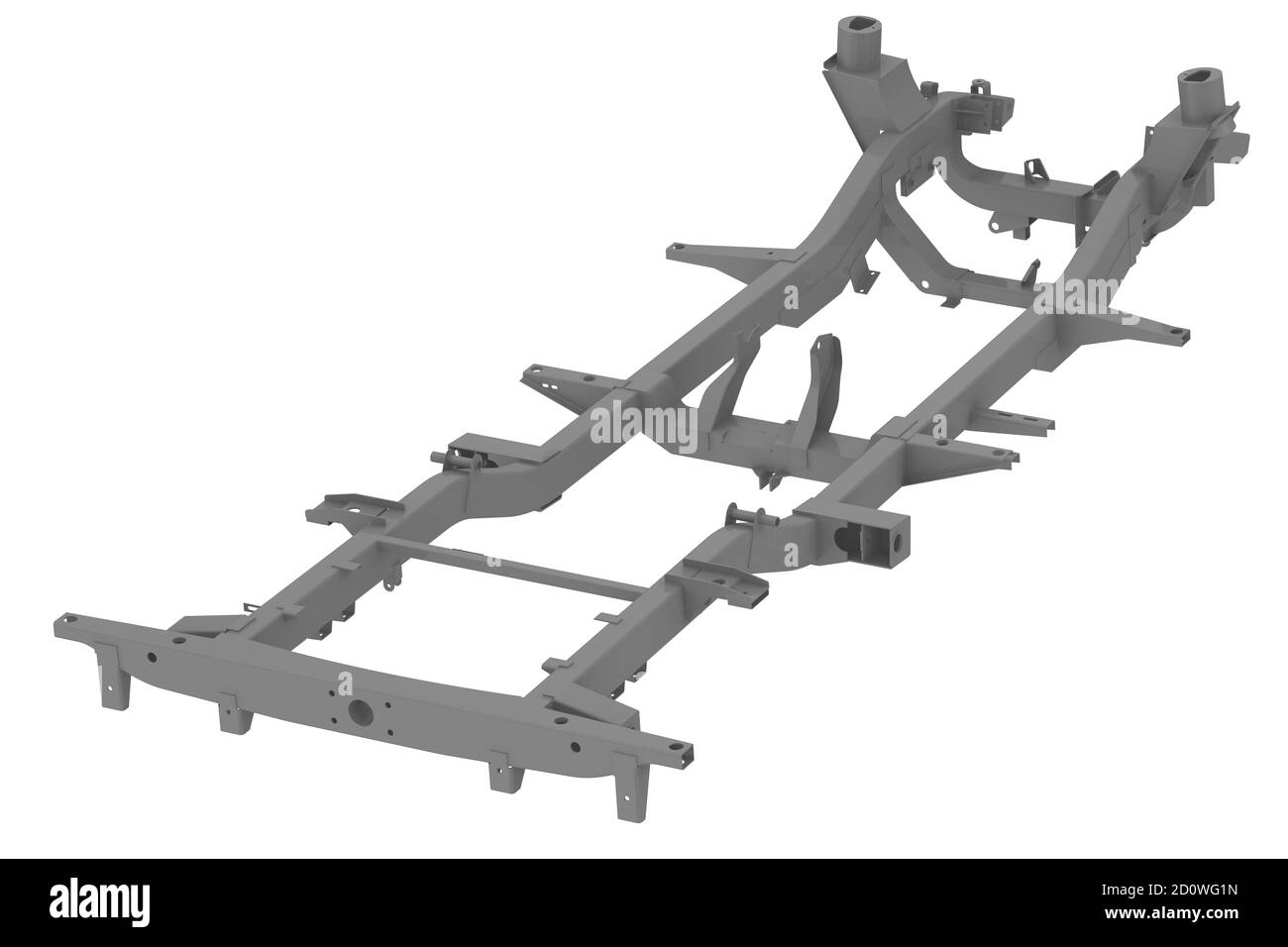 Car frame. Carrying frame of the vehicle. Isolated. 3D Illustration