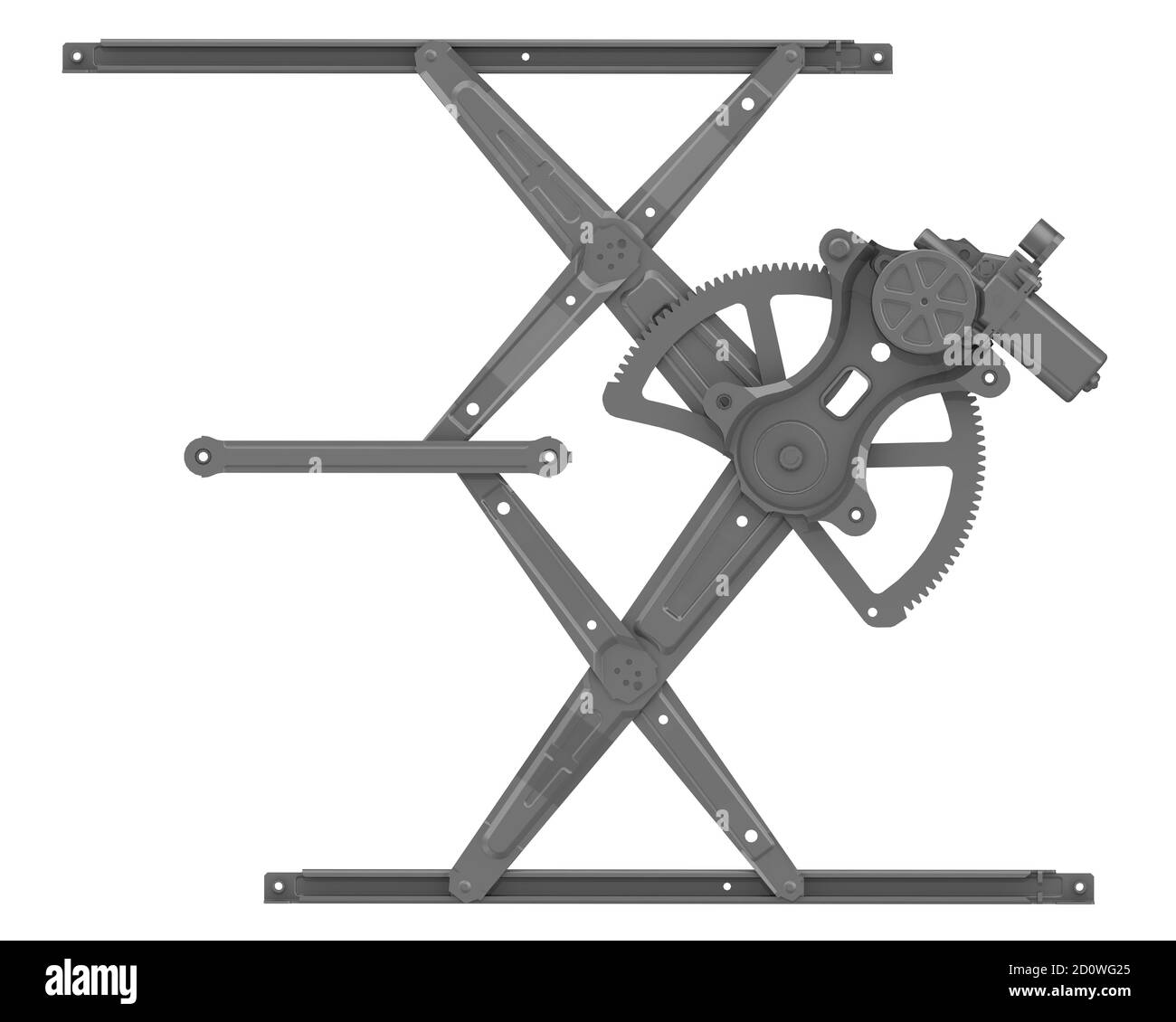 The mechanism of the window of the car door. Illustration of the