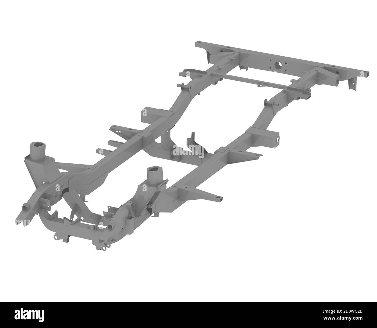 Car frame. Carrying frame of the vehicle. Isolated. 3D Illustration