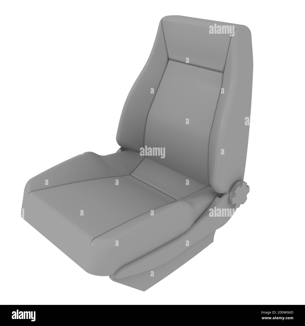 Car seat. Gray car bucket seat on a white surface. Isolated. 3D