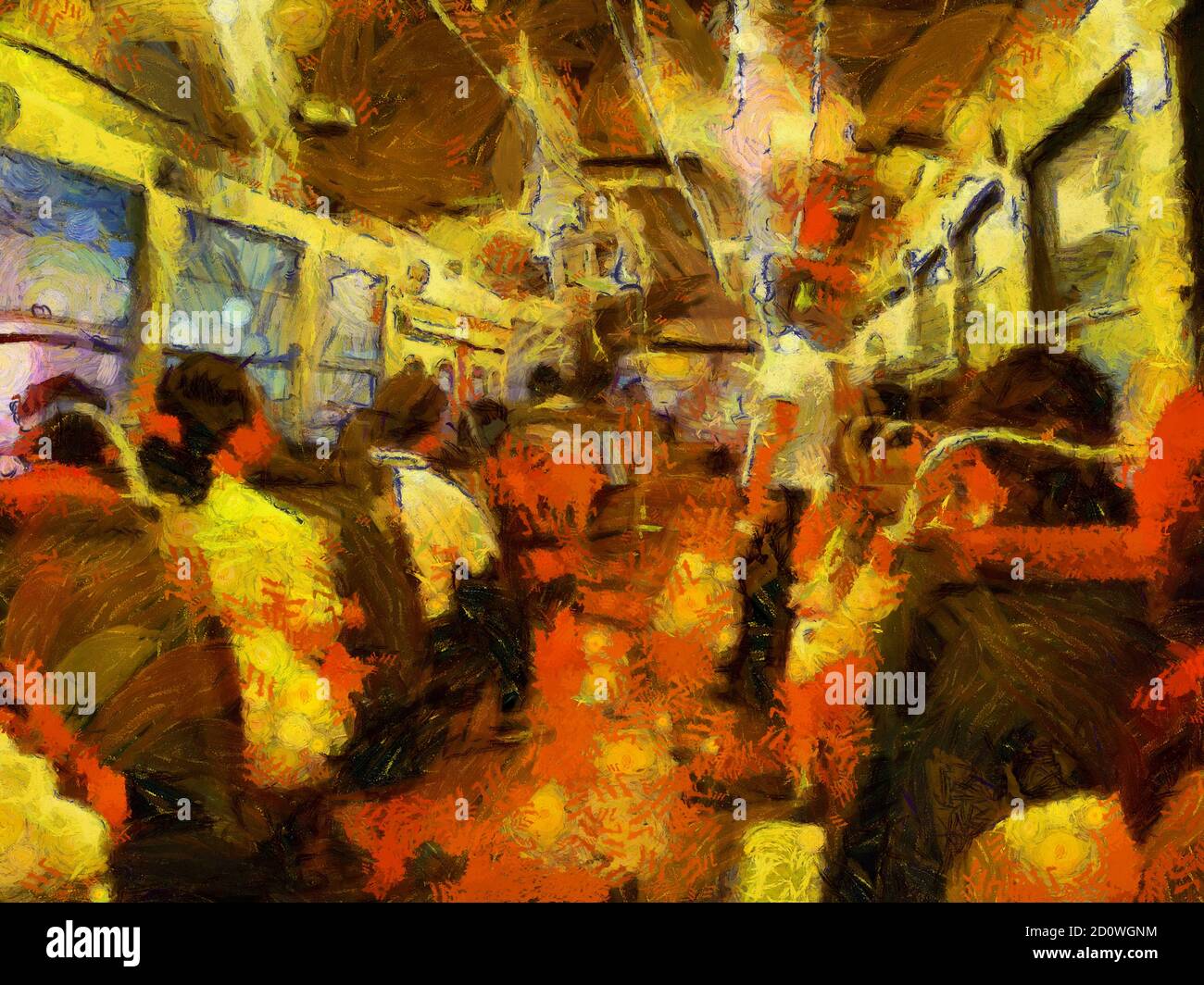 On public buses in Bangkok Illustrations creates an impressionist style ...