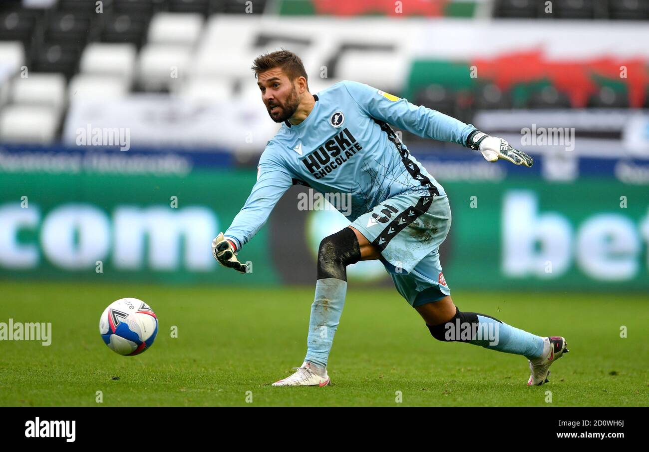 Goalkeeper Bartosz Bialkowski Millwall Thumps Ball Editorial Stock