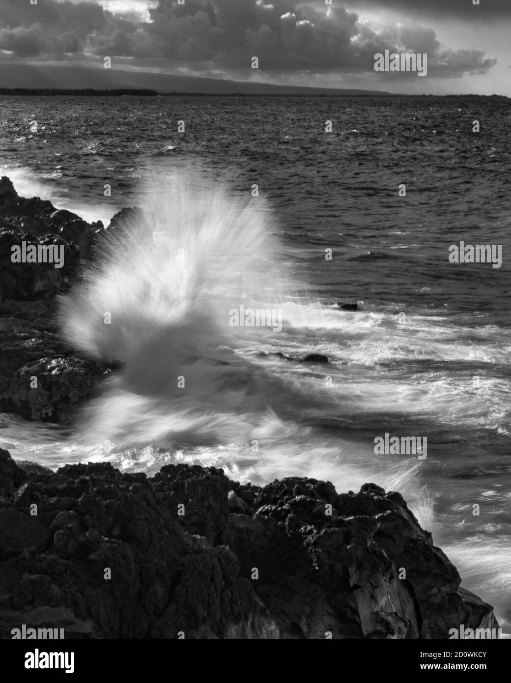 Seascape view tropical beach Black and