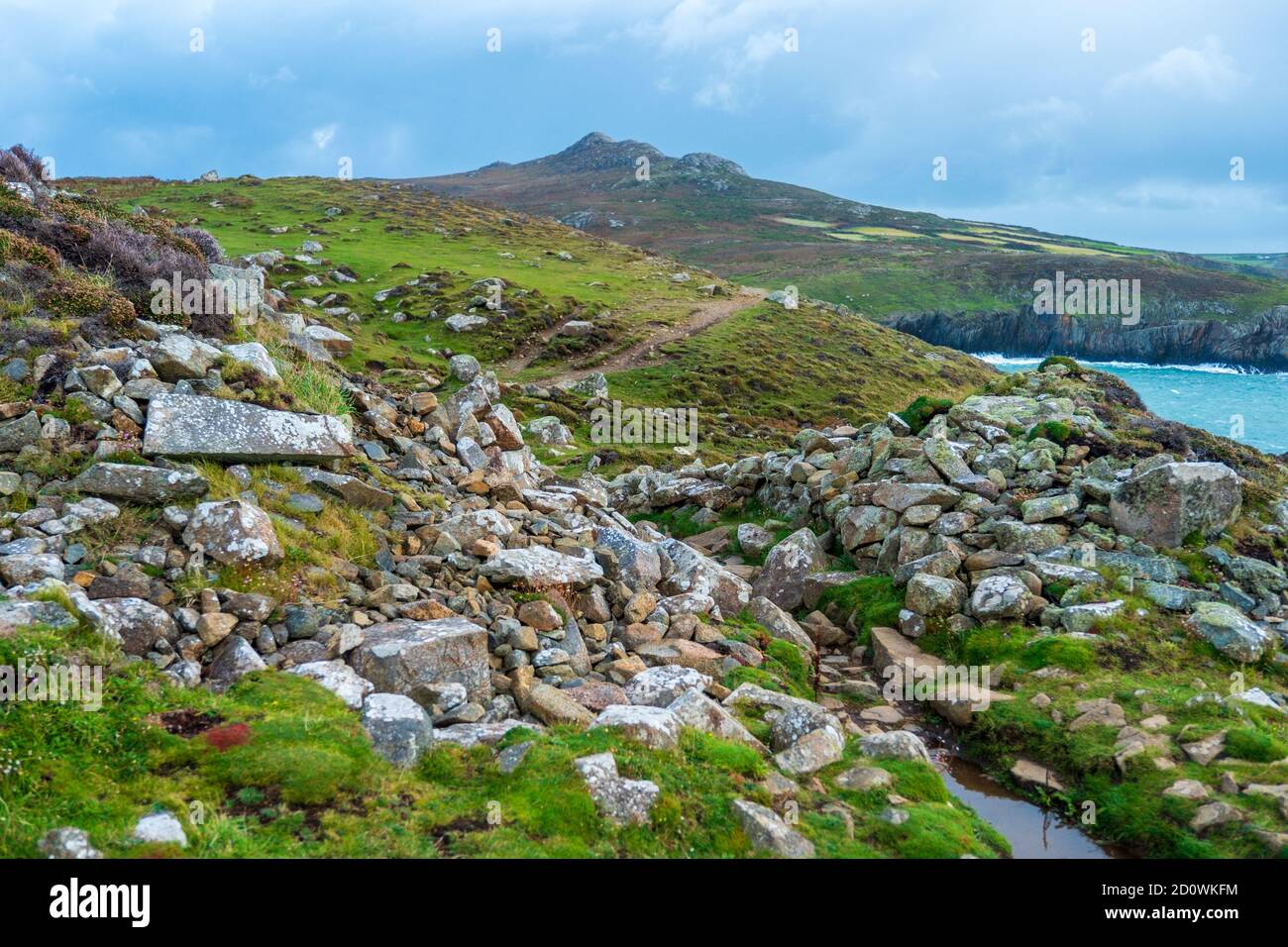 The headland of St David's Head, Pembrokeshire Coast National Park, Wales Stock Photo
