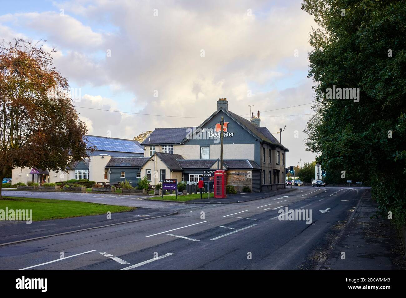 A Beefeater restaurant and Premier Inn at the Morris Dancers in Scarisbrick, Lancashire Stock Photo
