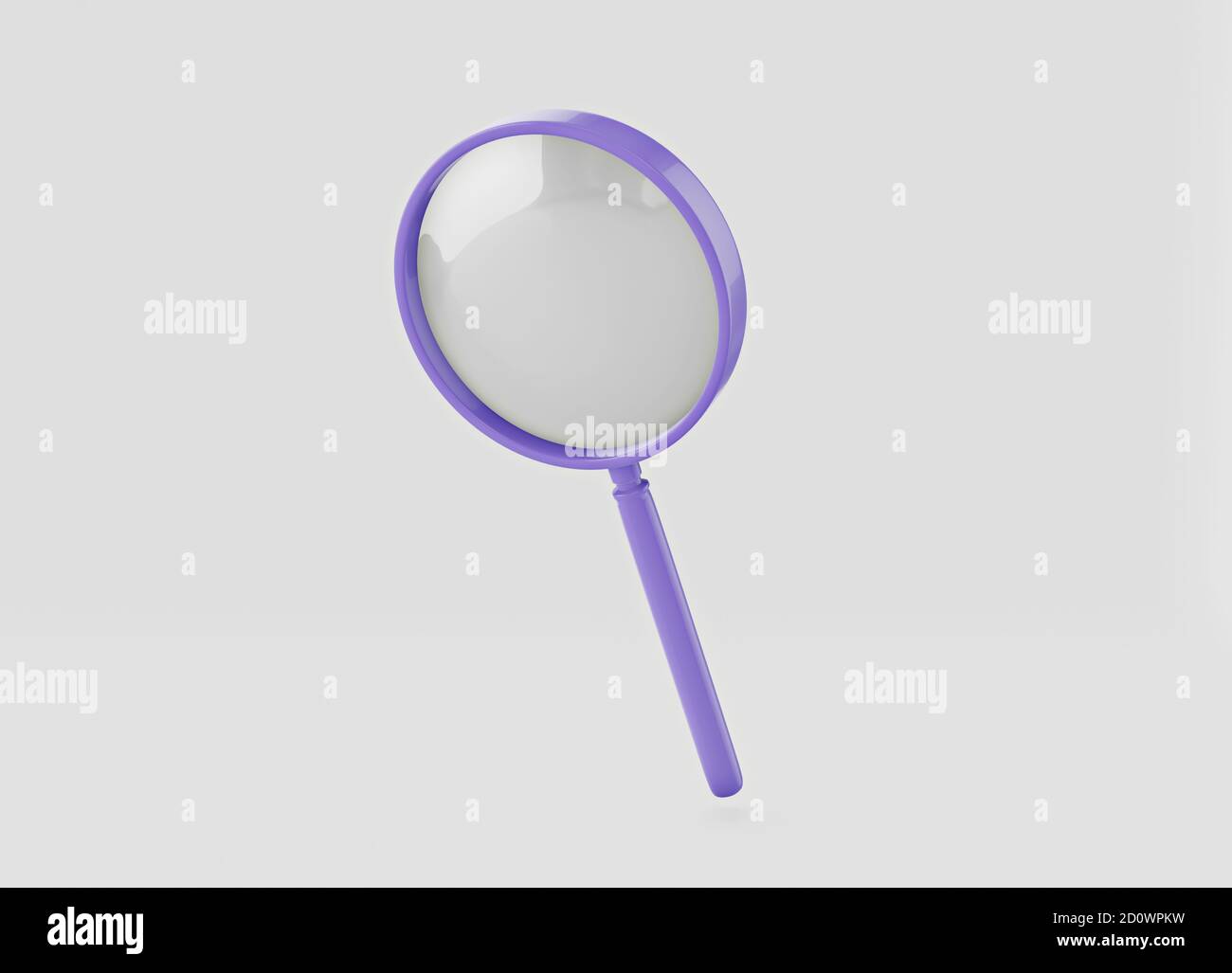 Magnifying equipment instrument, magnifier loupe. Zoom lens magnifier on a white background. 3d