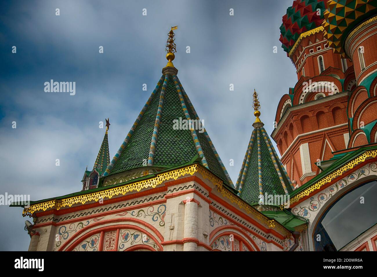 Colorful domes at Saint Basil's Cathedral in Moscow, Russia Stock Photo