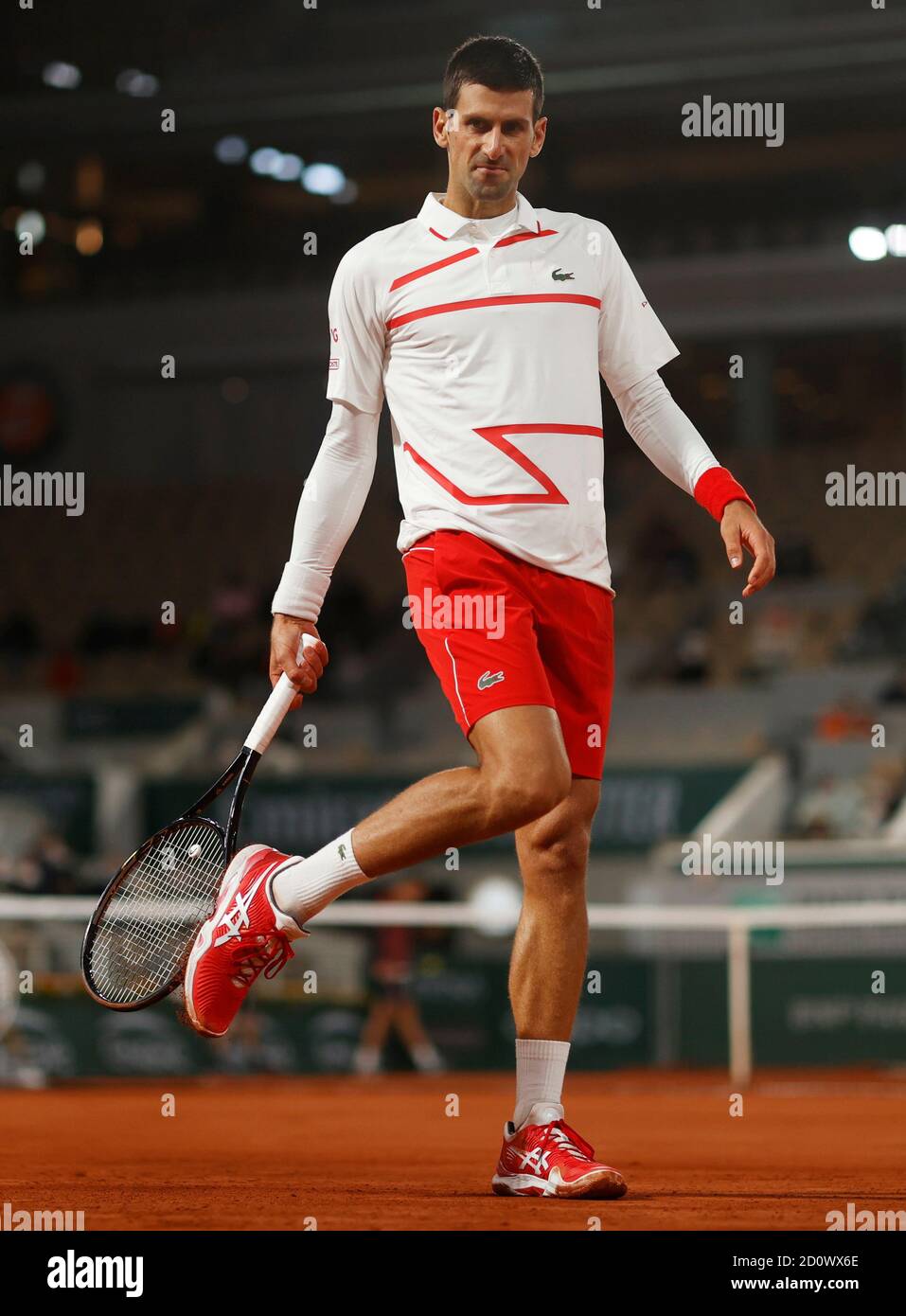 Tennis - French Open - Roland Garros, Paris, France - October 3, 2020  Serbia's Novak Djokovic reacts during his third round match against  Colombia's Daniel Elahi Galan Riveros REUTERS/Christian Hartmann Stock  Photo - Alamy