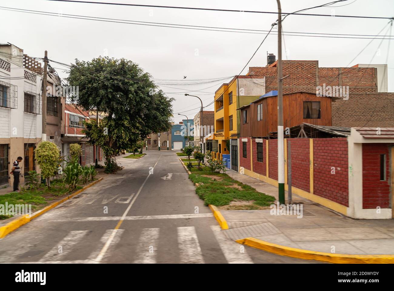 Lima, Peru December 4, 2008 Simple housing on empty street with