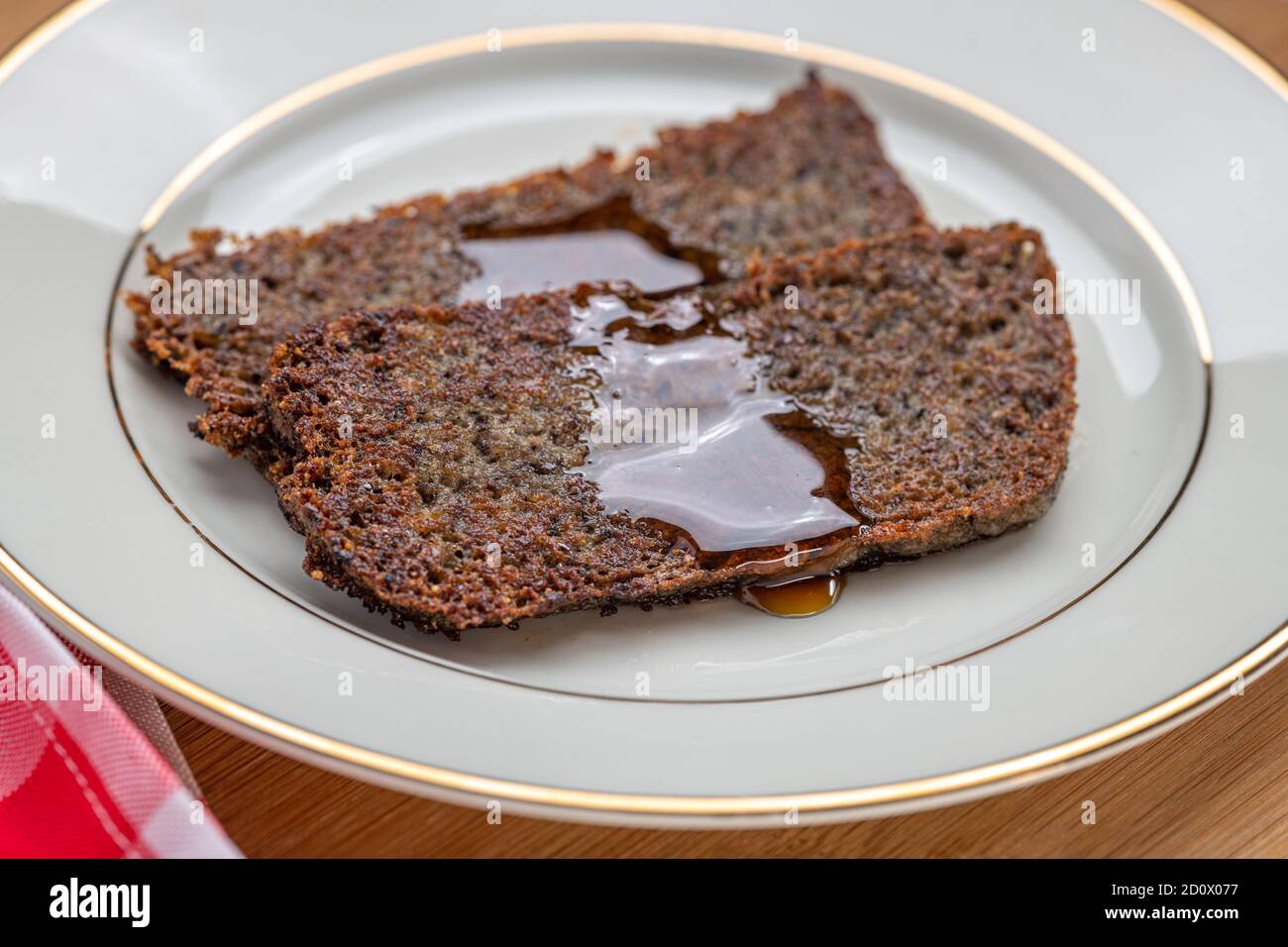 Scrapple with King's Syrup , Fallston, MD Stock Photo