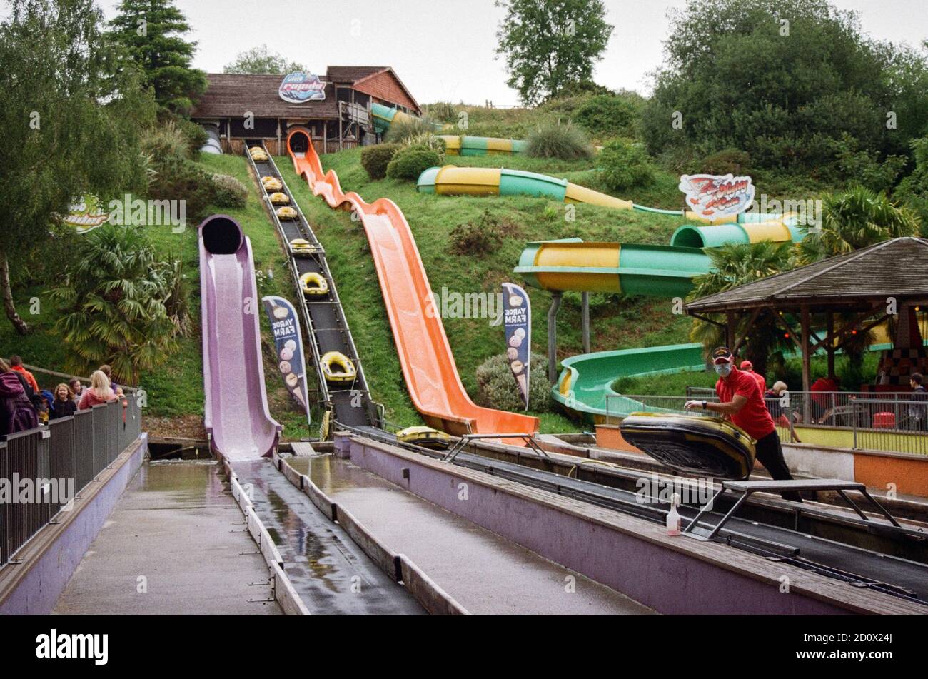 Water coaster rides at Woodlands Family Theme Park, Totnes, Devon