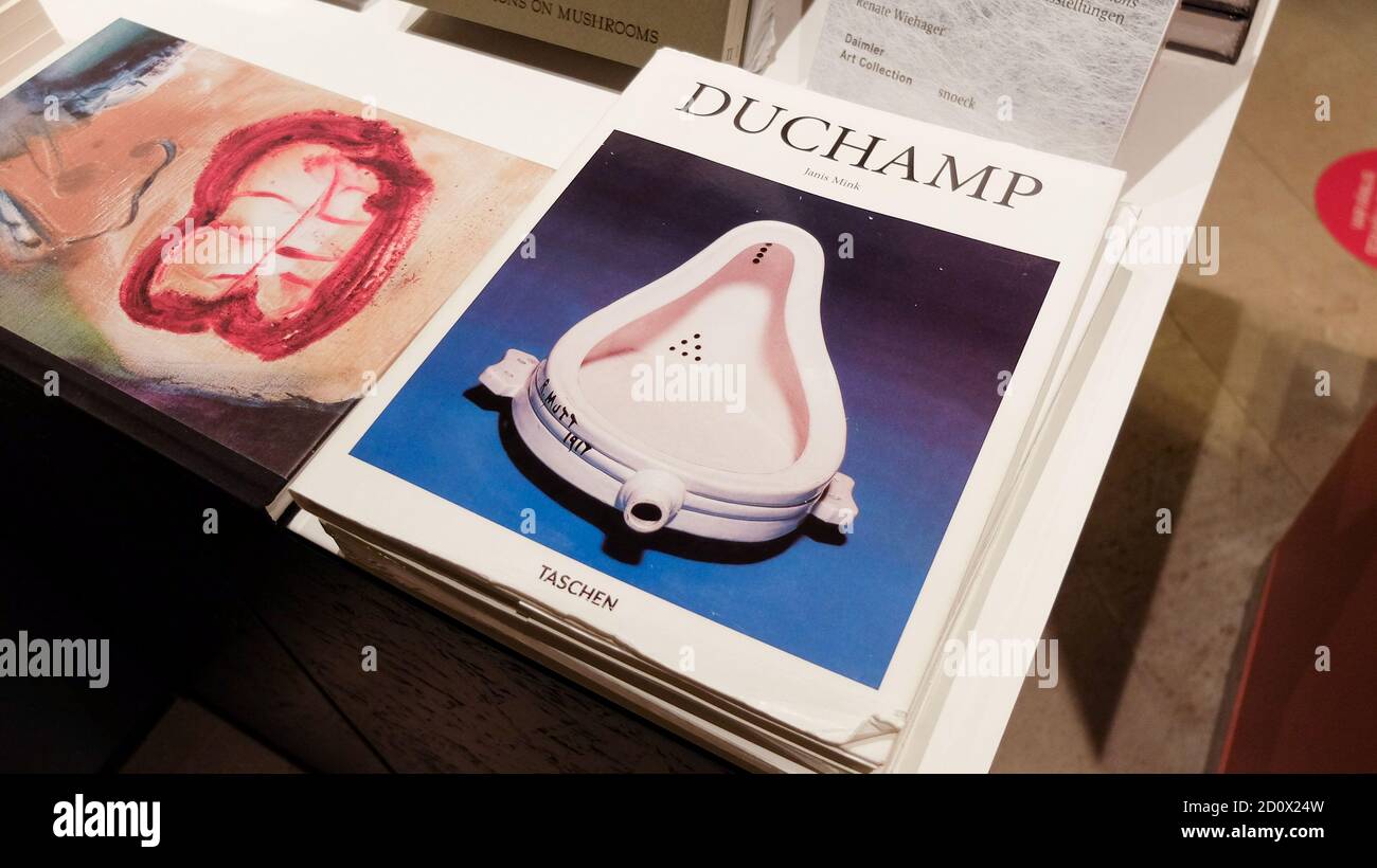 Marcel Duchamp book. Marcel Duchamp is a French painter, plastic artist, man of letters, naturalized American Stock Photo