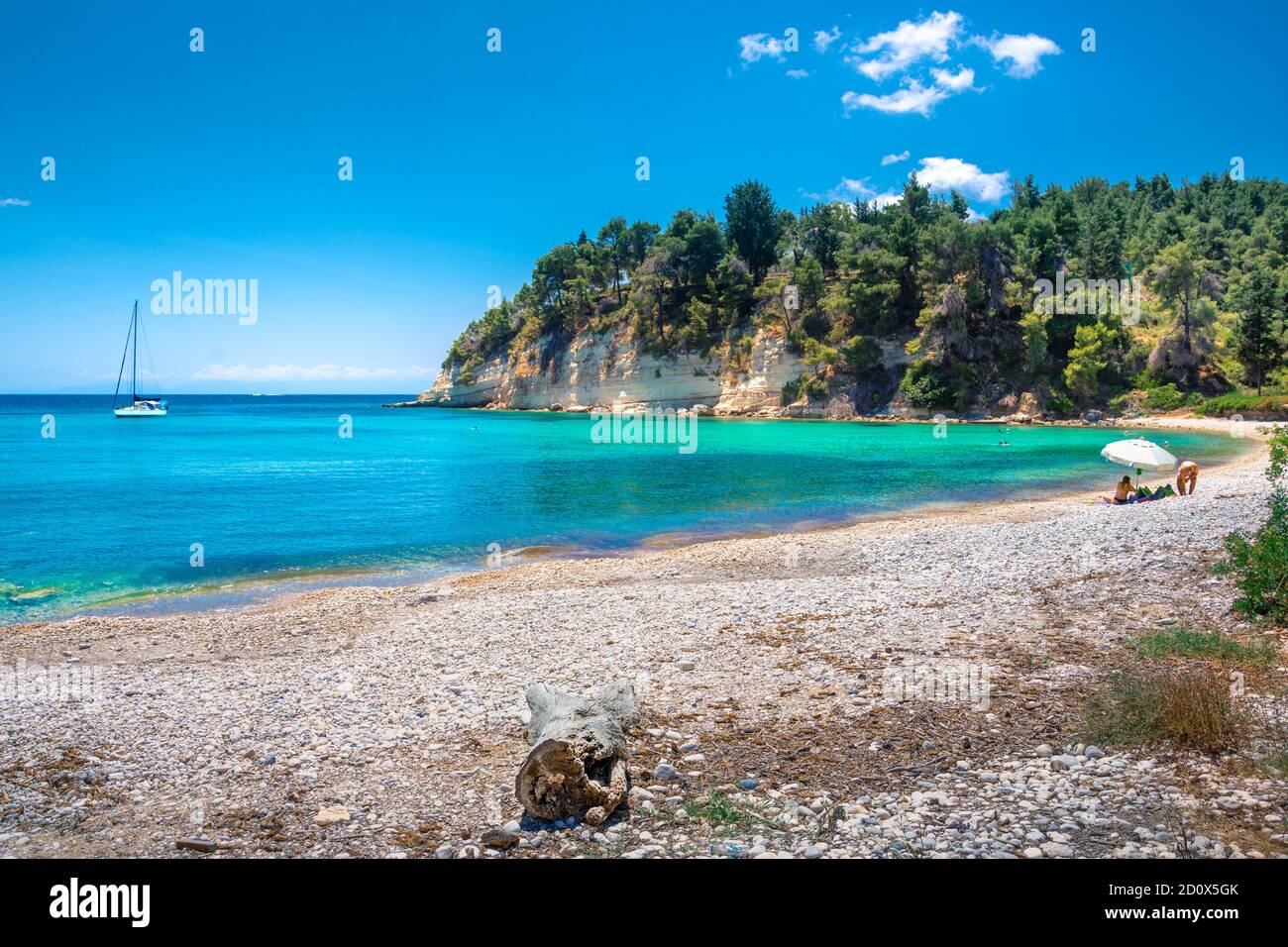 Amazing beach of Milia in Alonnisos island, Sporades, Greece Stock ...