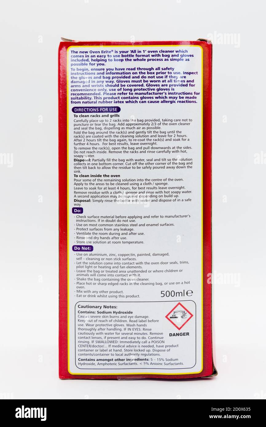 Oven Cleaner Hazard Symbols