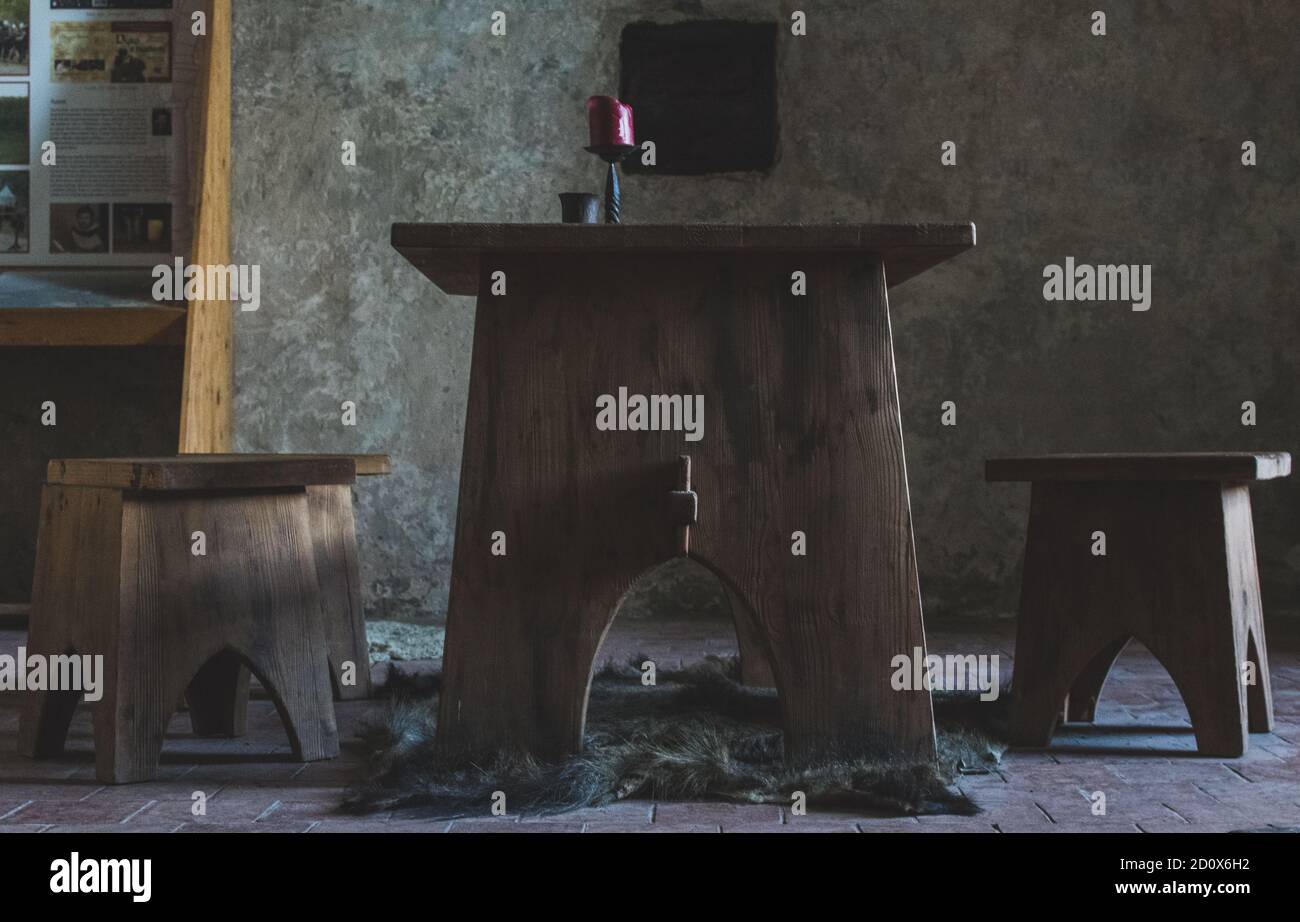 Medieval Dining Room Stock Photo