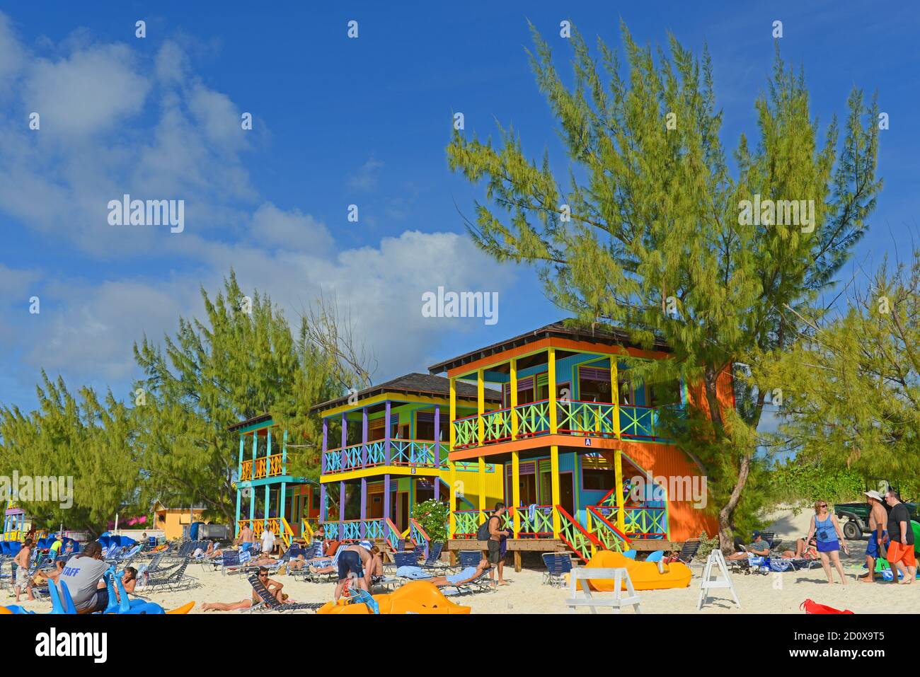 Private Beach Villa At Half Moon Cay Little San Salvador Island The Bahamas Stock Photo Alamy