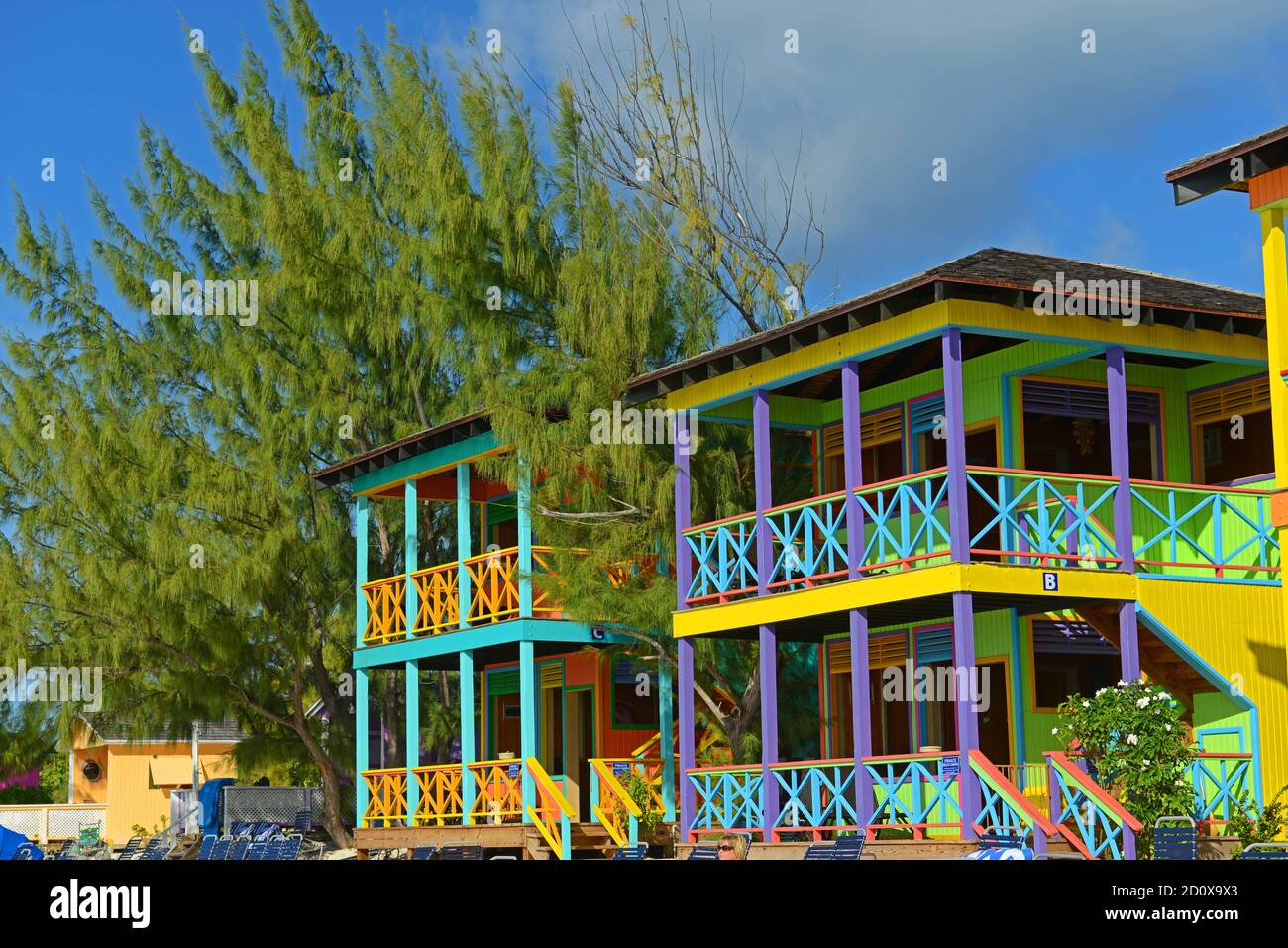 Private Beach Villa At Half Moon Cay Little San Salvador Island The Bahamas Stock Photo Alamy