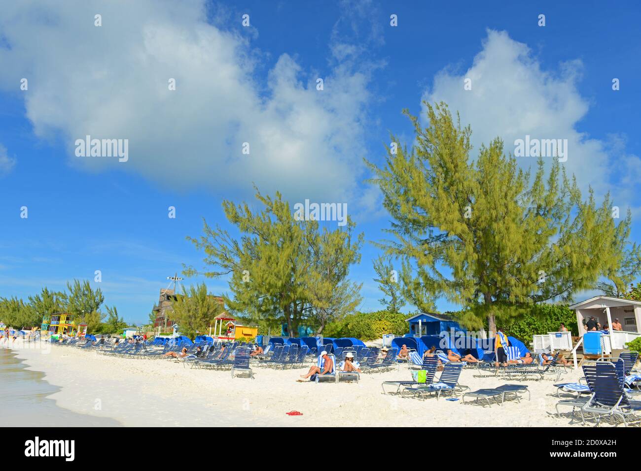 Half Moon Cay, Little San Salvador Island, the Bahamas. Half Moon Cay is a private island owned Half Moon Cay, Little San Salvador Island, the Bahamas. Half Moon Cay is a private island owned