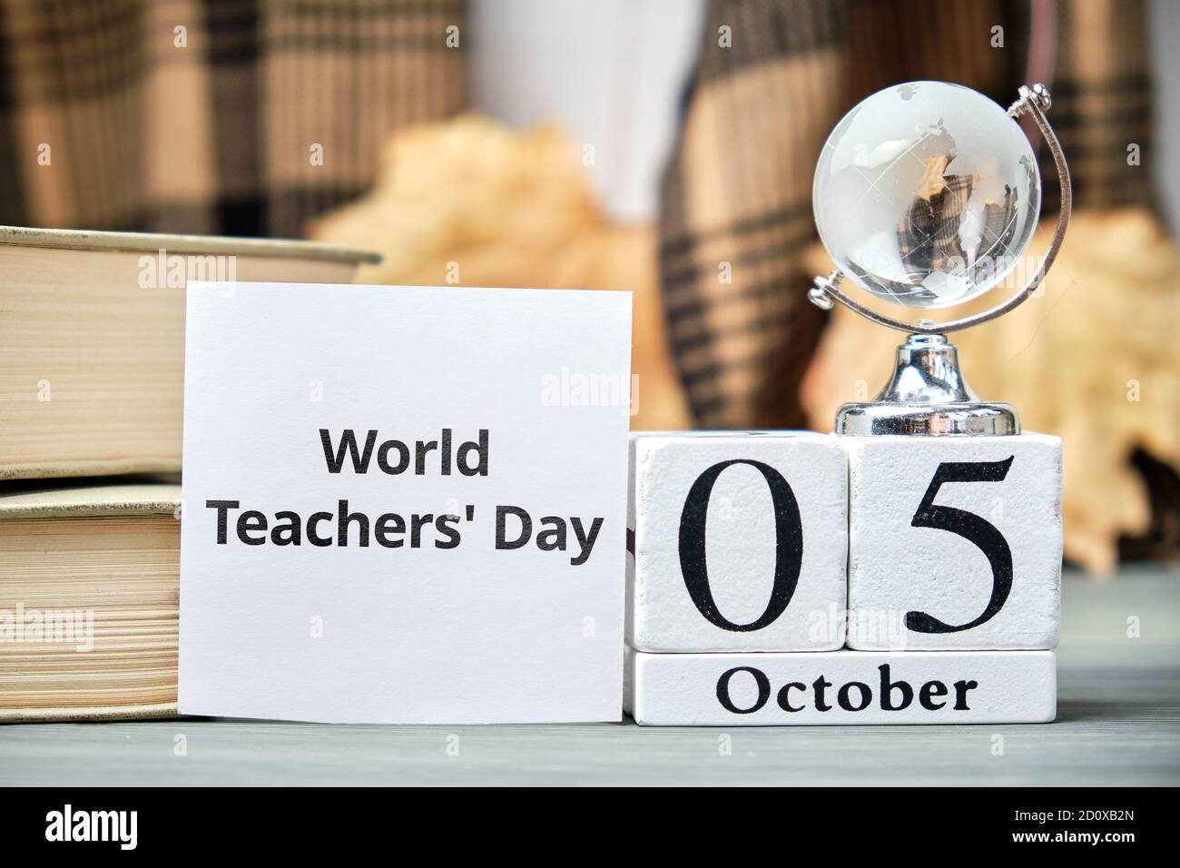 World Teachers' Day of autumn month calendar october Stock Photo Alamy