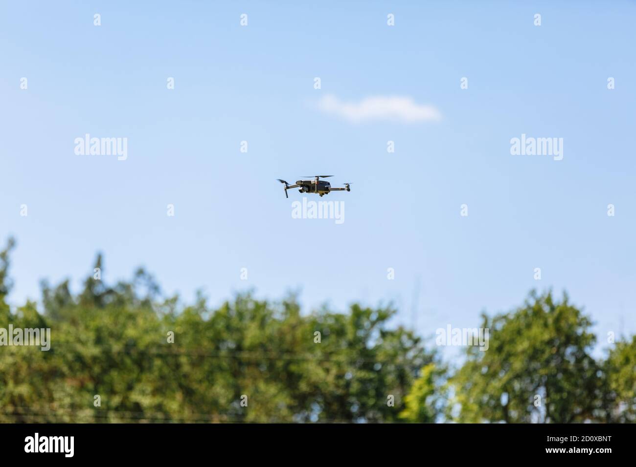 drone quad copter on green corn field Stock Photo - Alamy