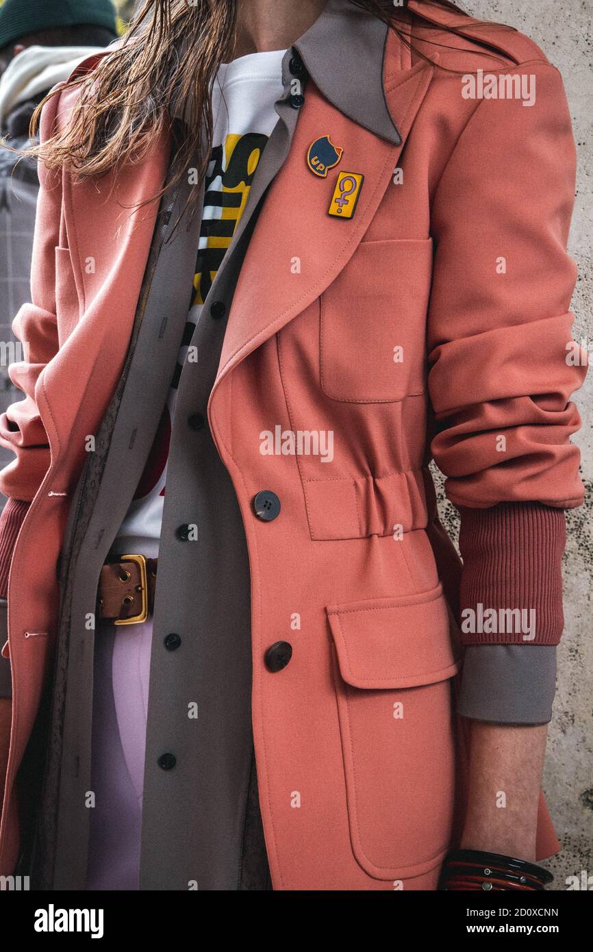 PARIS, FRANCE - October 01, 2020 : Outside Chloe fashion show, during Paris Fashion Week - Womenswear Spring/Summer 2020/2021 Stock Photo